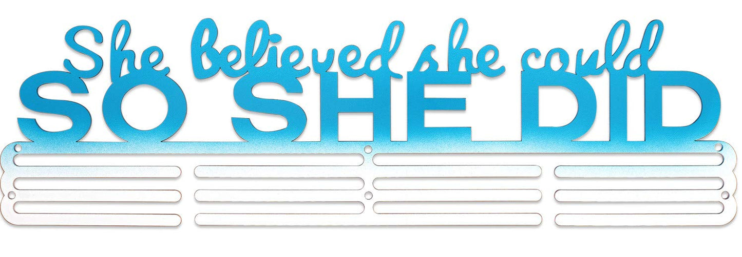 Lapetale Fashion She Believed She Could SO SHE DID Medal Hanger Display,Medal Holder Upgraded New for Sports,Cheer,Gymnastics,Soccer,Softball,Marathon