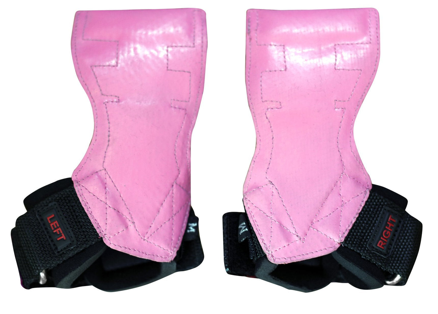 Lifting Grips PRO Weight Gloves Best Heavy Duty Straps Alternative to Power Hooks Deadlifts Adjustable Neoprene Padded Wrist Wrap (Pink Rubber, Small 5.0"-6.40" Wrist Size)