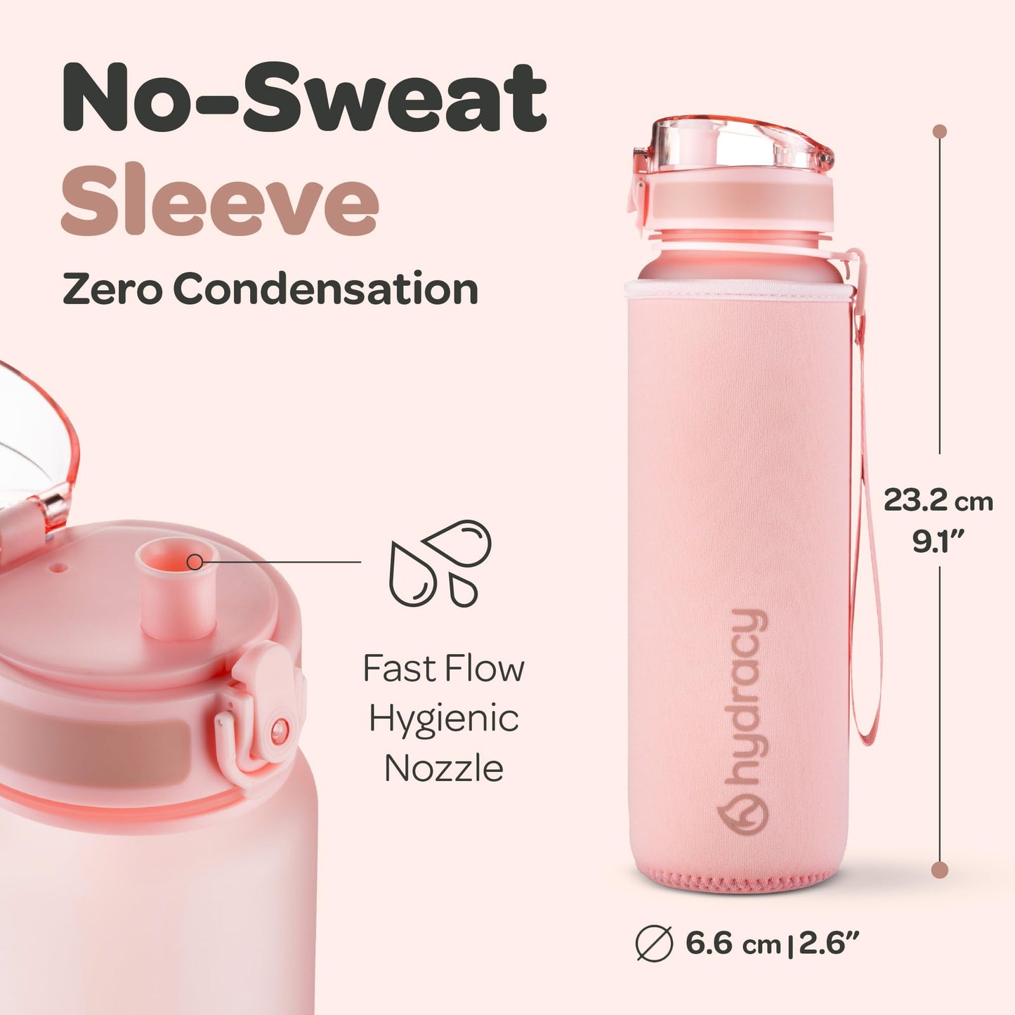 Hydracy 17 oz Motivational Water Bottle with Time Marker, Reusable Water Bottle With Strap, Leak Proof Chug Lid, Kids Water Bottle with Times to Drink and Fruit Infusion Strainer, Ideal Gift