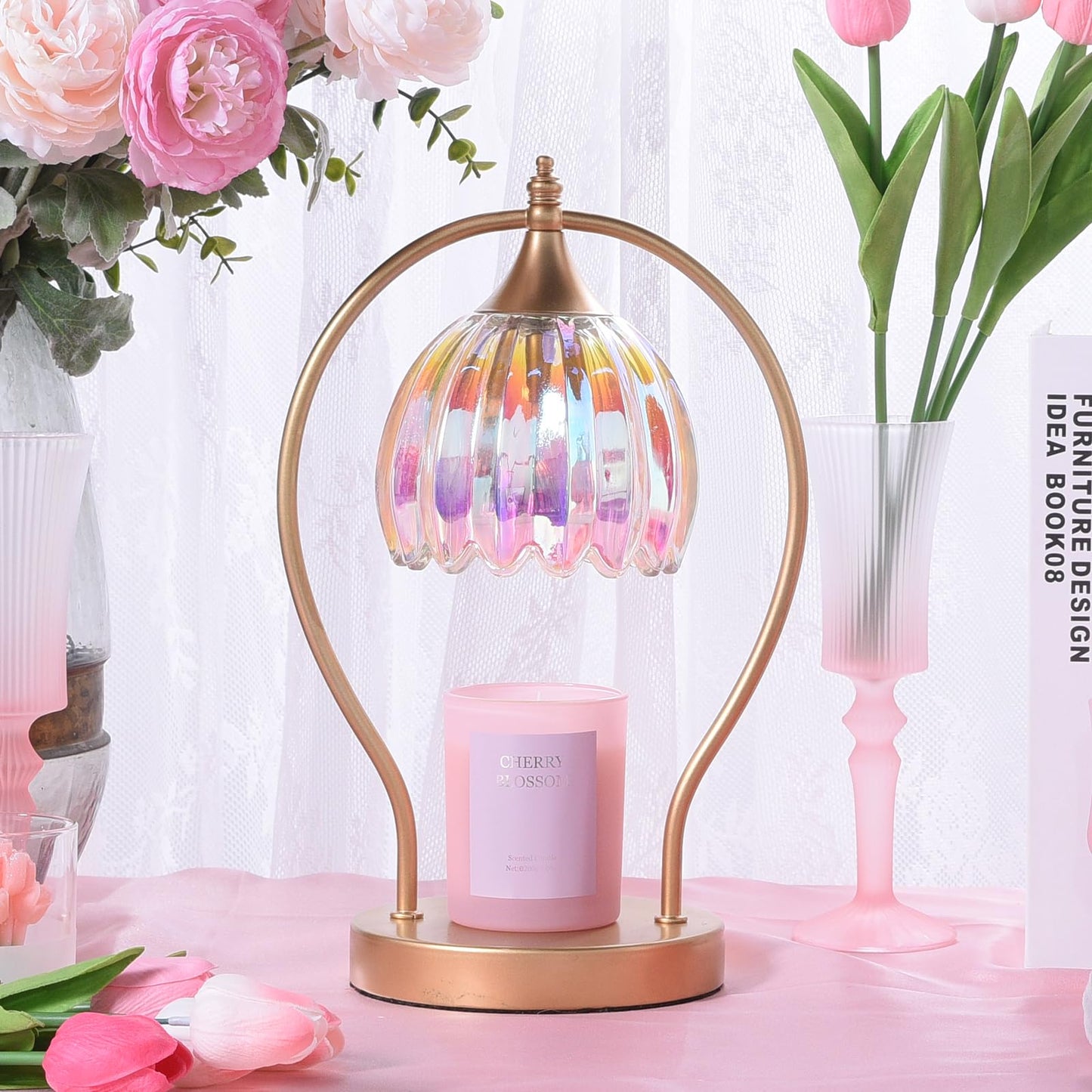 GOODBUY Candle Warmer Lamp with Timer: Dimmable Scented Candle Warmer Aromatherapy Lamp for Home Decor, Mothers Day Gifts for Mom, Ideal Housewarming Birthday Wax Warmer Light Gift, Includes 2 Bulbs