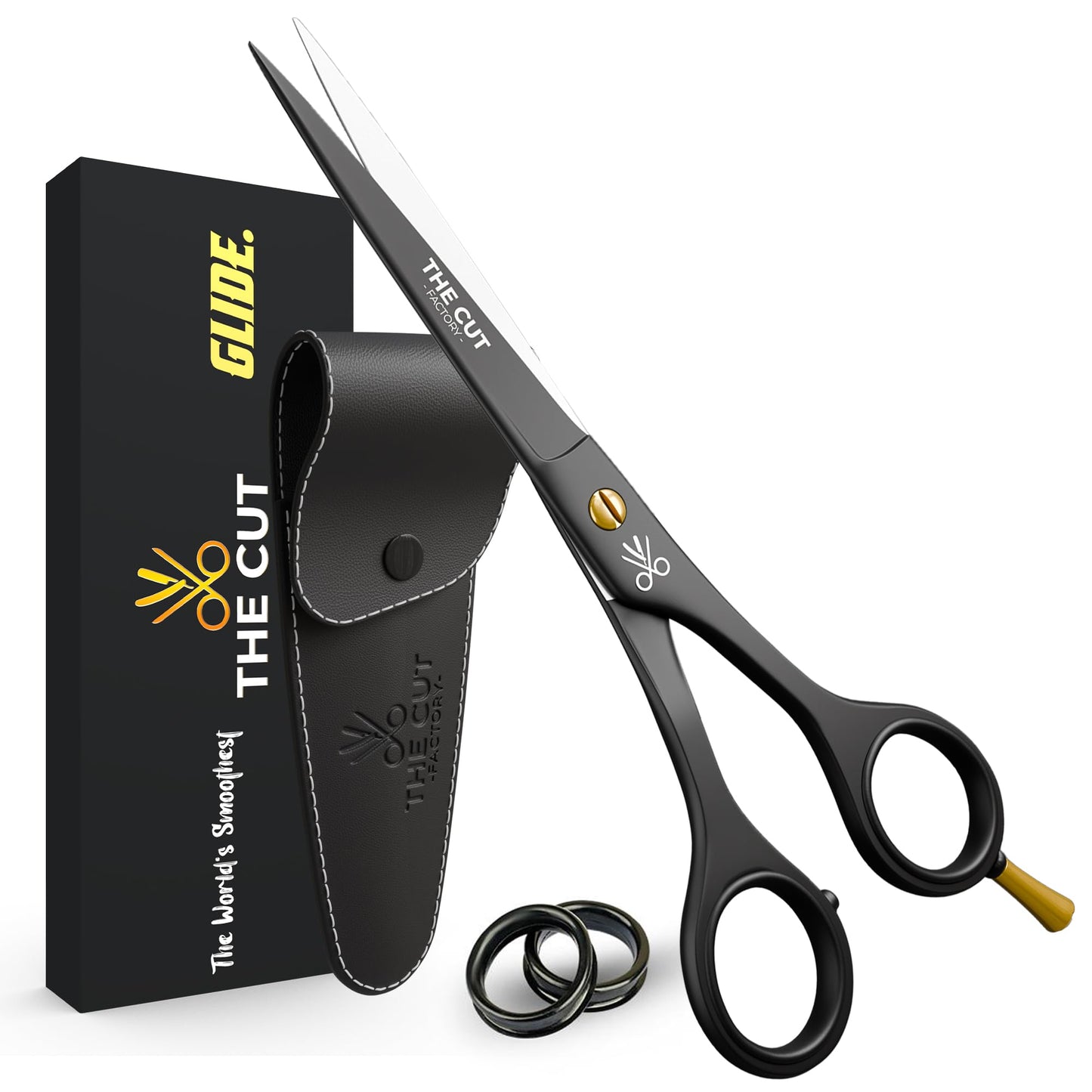 "The Cut Factory- 6.5” Professional Hair Scissors - High Carbon 420 Stainless Steel Hair Cutting Scissors, Ultra-Sharp Barber Shears for Salon & Home - Ergonomic for Men, Women, Kids & Babies"