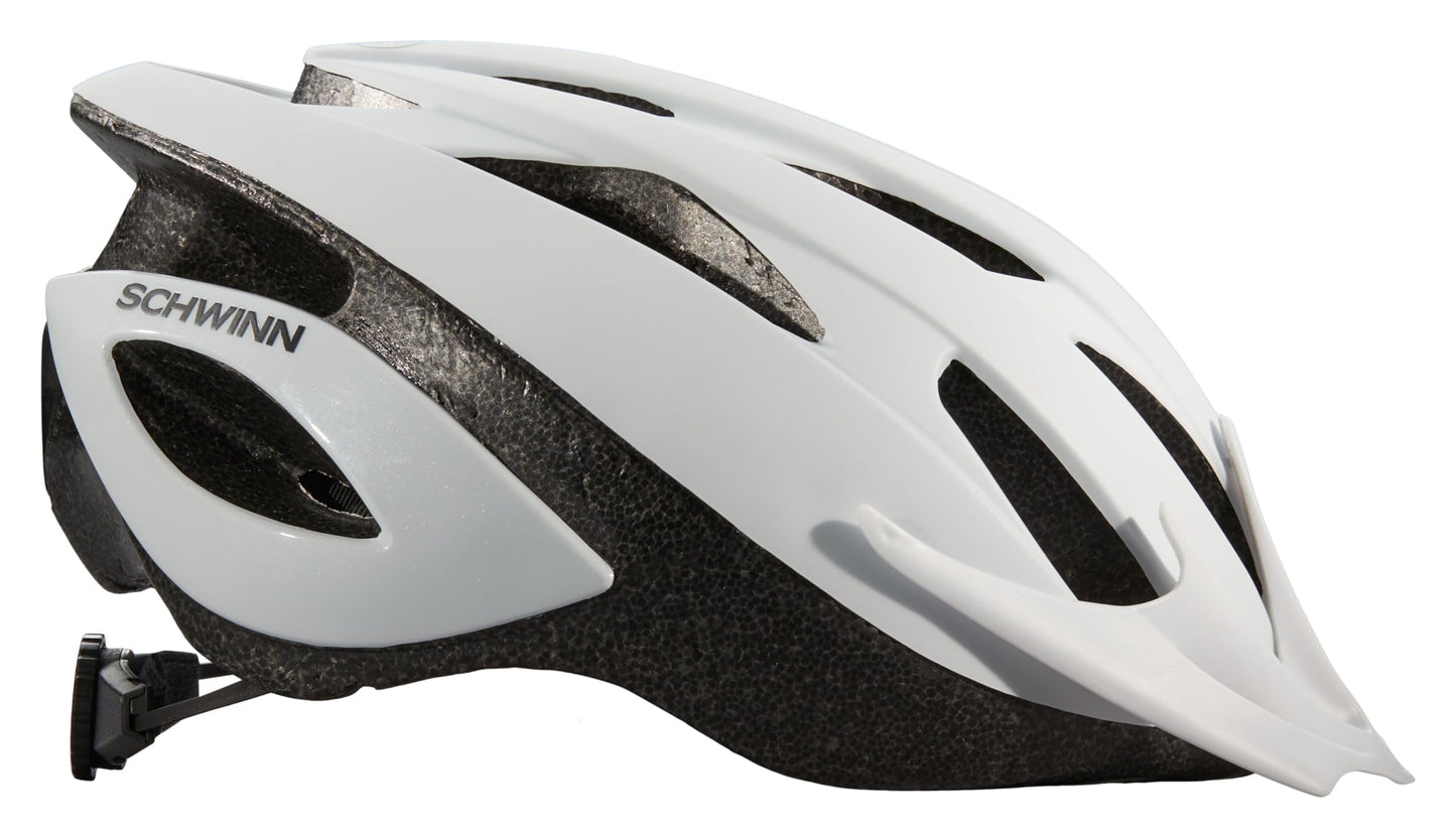 Schwinn Thrasher Bike Helmet for Adult Men Women, Ages 14 and Up with Suggested Fit 58 to 62cm, Non-Lighted, Lightweight with Adjustable Side and Chin Straps, White