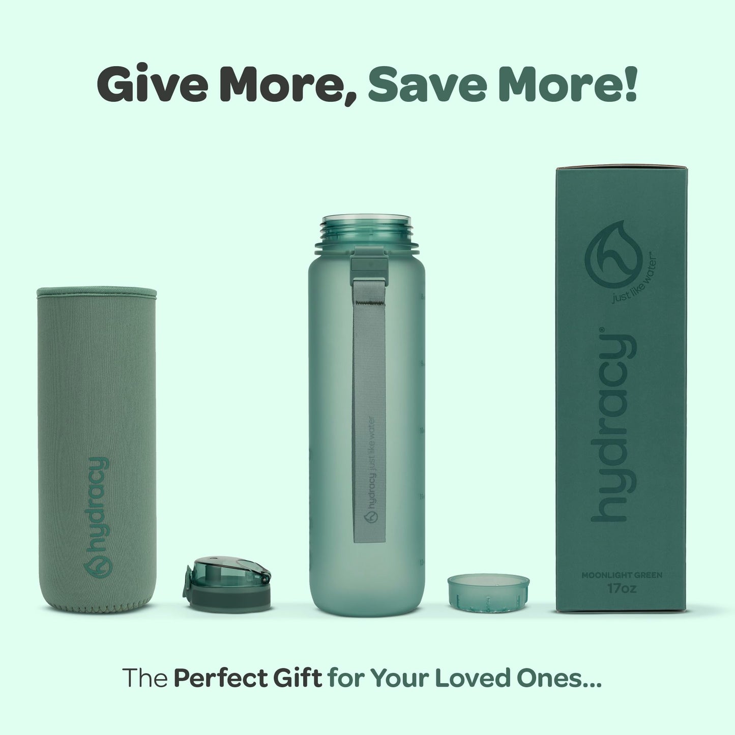 Hydracy 17 oz Motivational Water Bottle with Time Marker, Reusable Water Bottle With Strap, Leak Proof Chug Lid, Kids Water Bottle with Times to Drink and Fruit Infusion Strainer, Ideal Gift