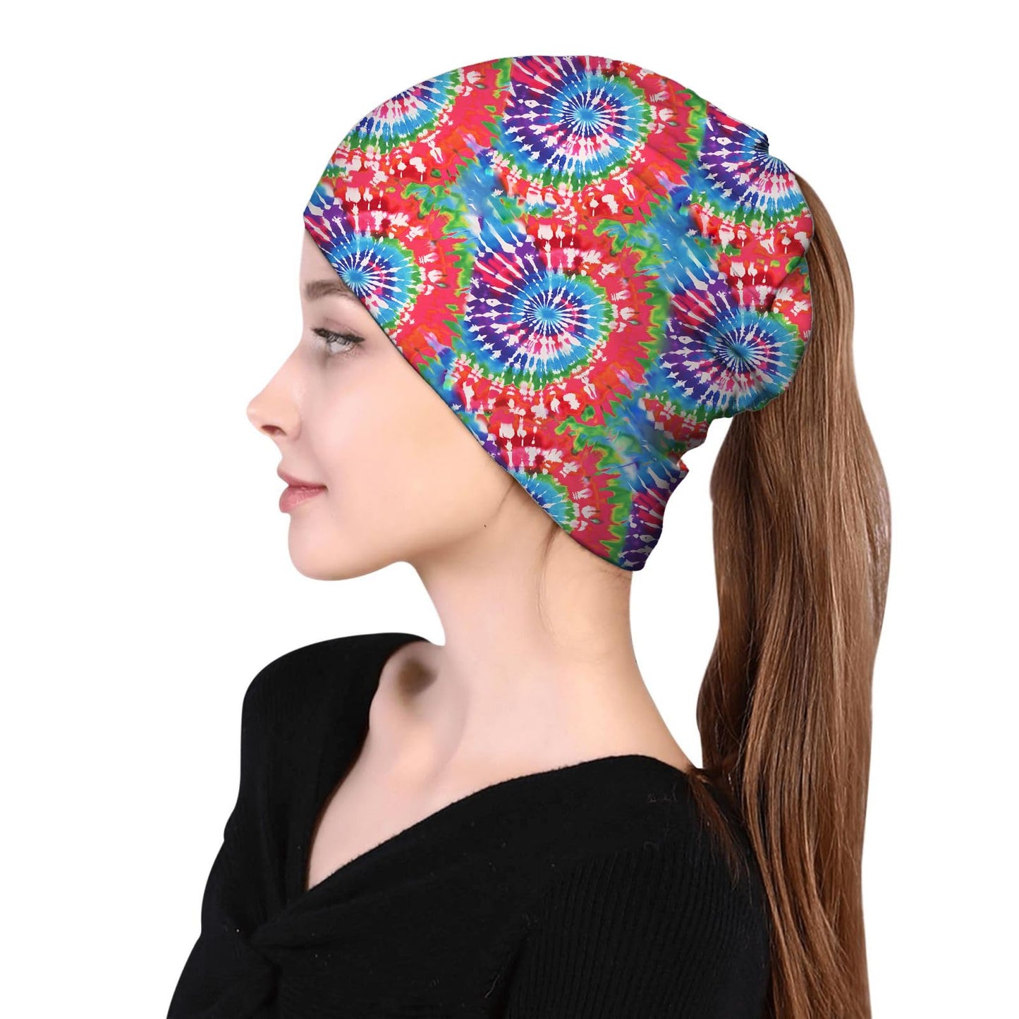 JoUbi Graffiti Tie-Dye Women's Slouchy Beanie Hat Cute Turban Hats Cancer Headwear Caps Baggy Skull Sleep Scarf