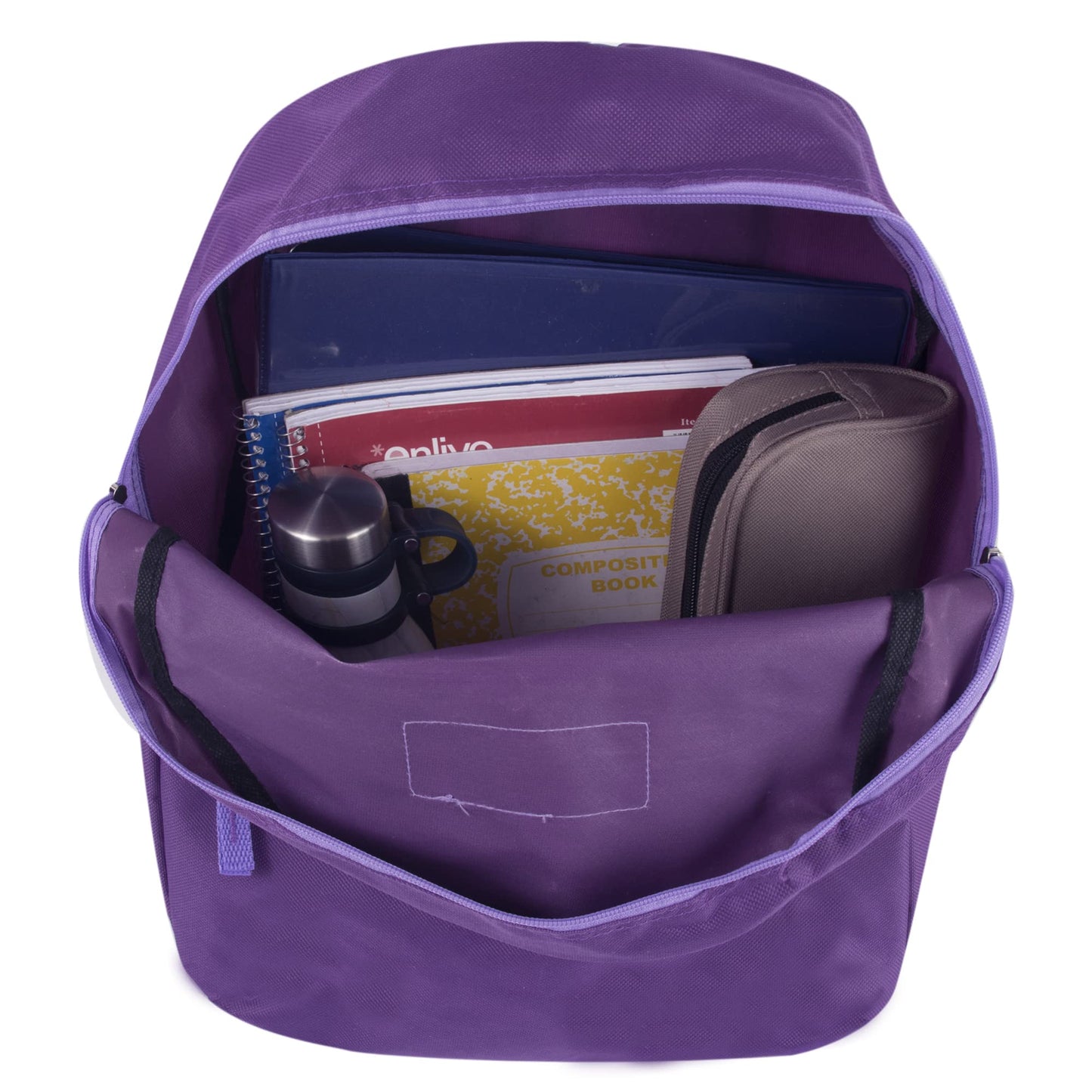 Trail maker Classic 17 Inch Backpack with Adjustable Padded Shoulder Straps (Purple)
