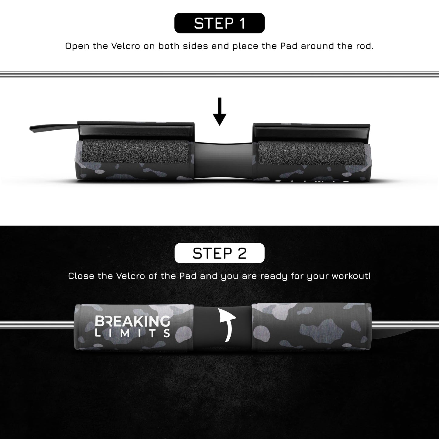 BREAKING LIMITS Barbell Pad for Hip Thrust - Squat Bar Pad for Neck - Bar Cushion Weightlifting Hip Thrusts - Almohadilla para Barra Gym - Smith Machine Pad β Bar Cover for Hip Thrust (Camo)