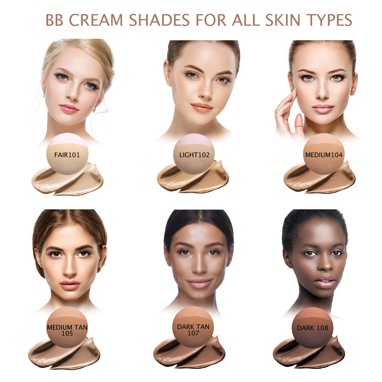 Bellaterra Cosmetics Mineral BB Cream - Tinted Moisturizer & Foundation, Hypoallergenic, Buildable Coverage, Oil-Free, Non-Comedogenic, Vegan, 1.69oz, Medium Tan 105