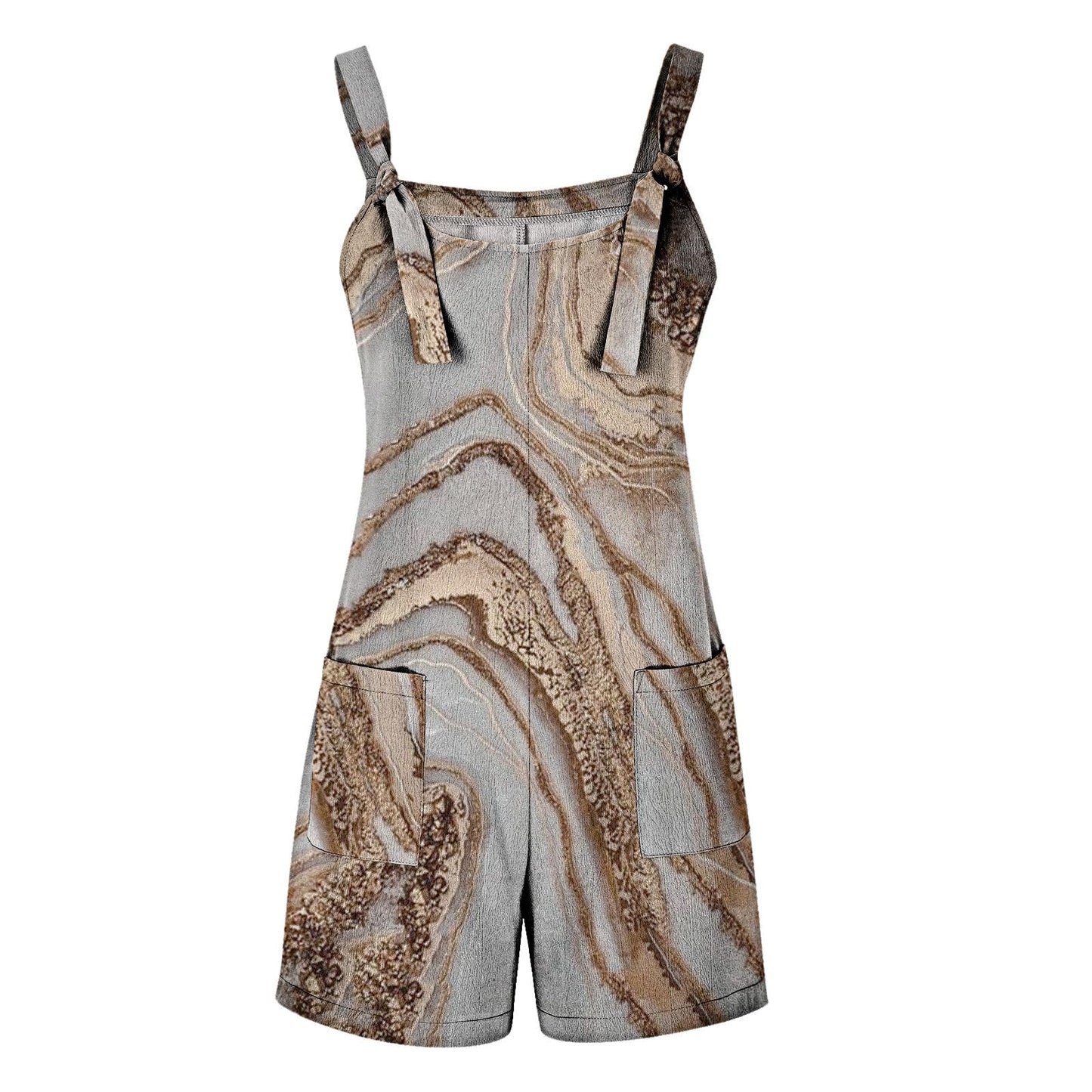 Short Rompers for Women 2024 Adjustable Knot Strap Jumpsuit Loose Fit Plus Size Summer Overalls Shorts with Pockets