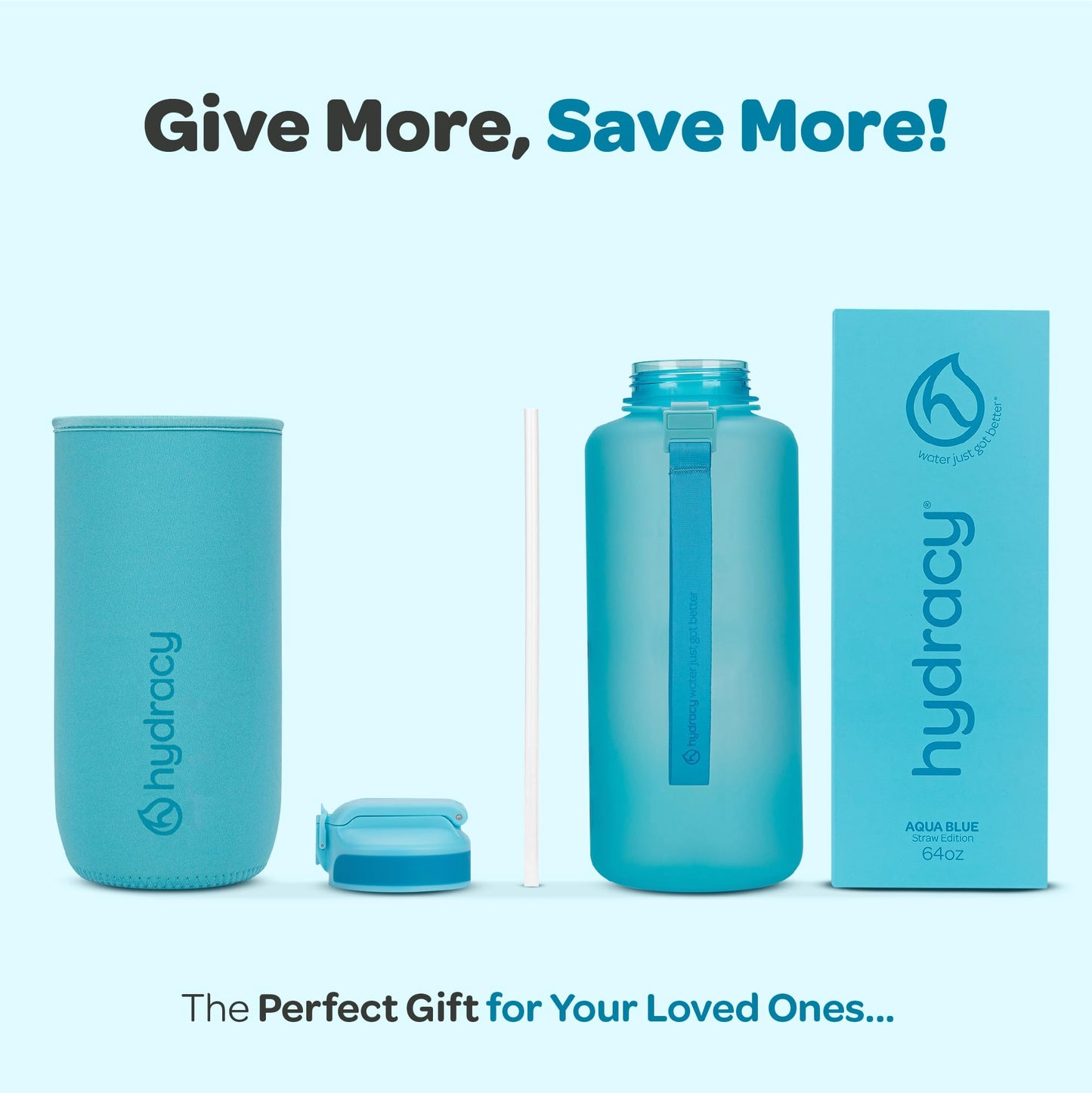 Hydracy 2L Large Water Bottle, Shatterproof, BPA Free Tritan Plastic, Leakproof, Zero Condensation, With Detachable Carry Strap, Spillproof Lid, Convenient Silicon Spout, Ideal for Gym, Yoga