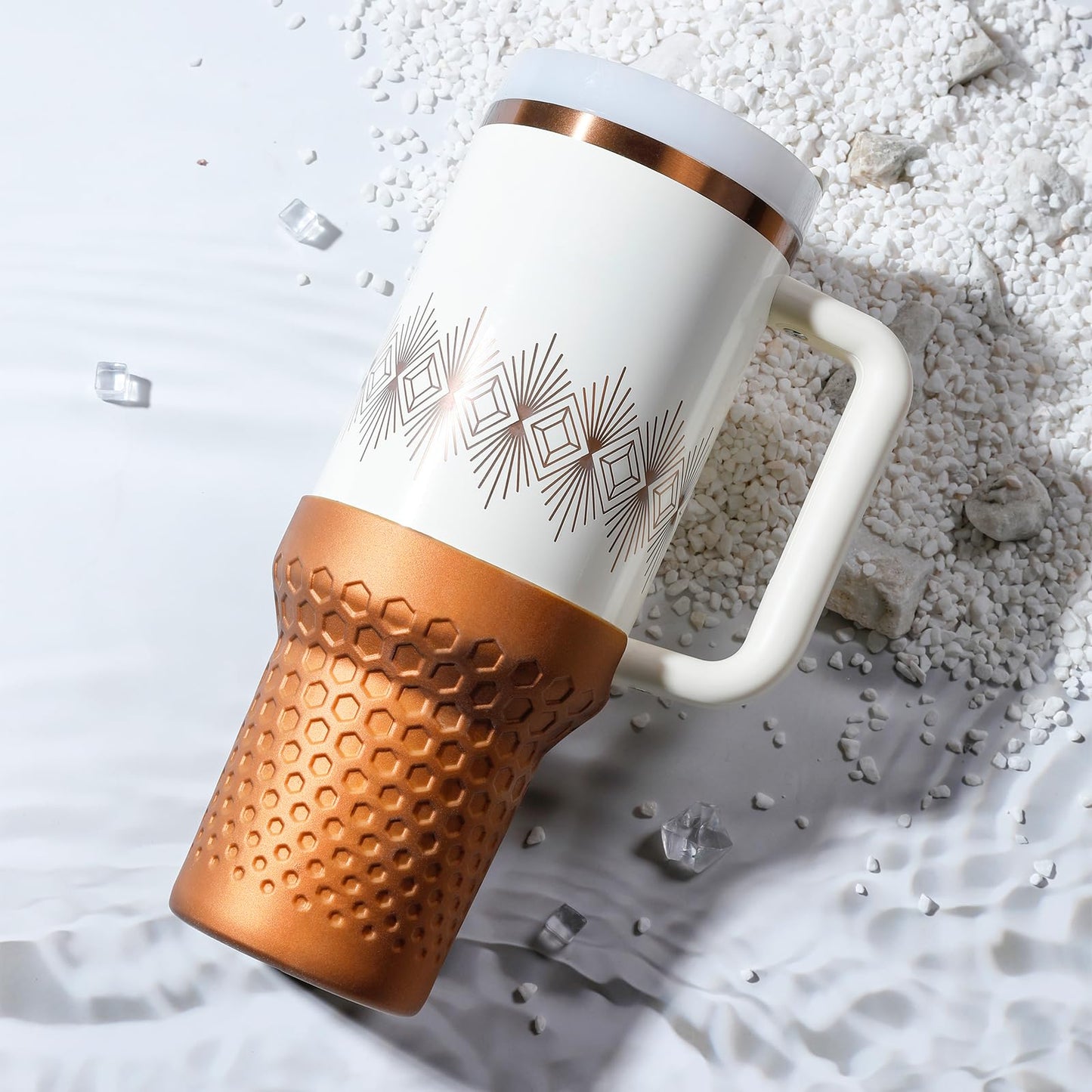 Thxbag Silicone Boot Compatible with Stanley Cup 40oz, Metallic Glitter Boot Sleeve Cover Adapt for Stanley H2.0 and Quencher Adventure Tumbler Accessories (Gold, 40oz)