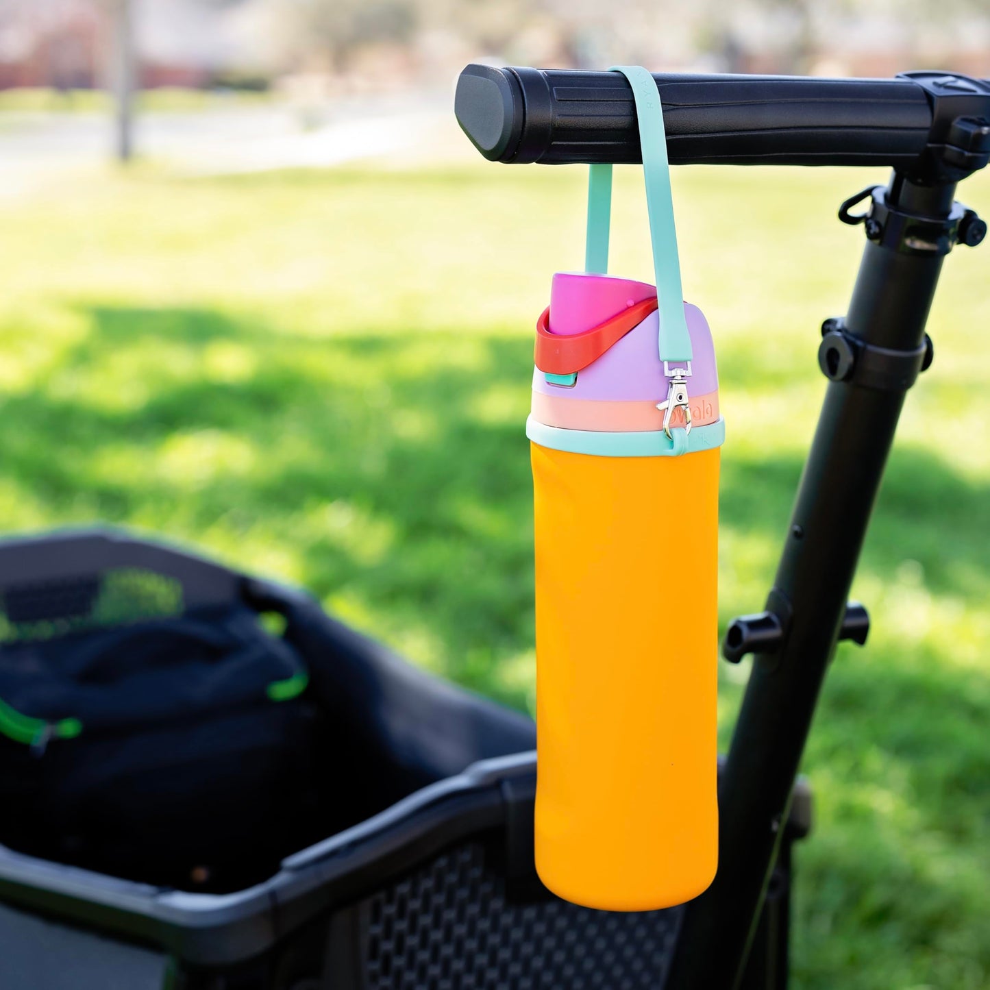 Ryan & Rose Water Bottle Handle - Silicone Water Bottle Sling, Carrier, Holder with Strap Compatible Stanley Cup Accessories (Flat Seafoam)