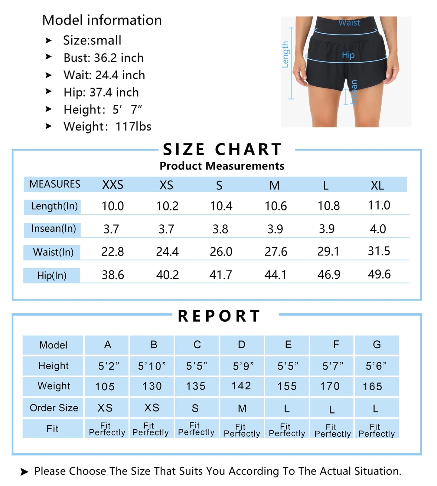 THE GYM PEOPLE Womens High Waisted Running Shorts Quick Dry Athletic Workout Shorts with Mesh Liner Zipper Pockets (Blue, X-Small)