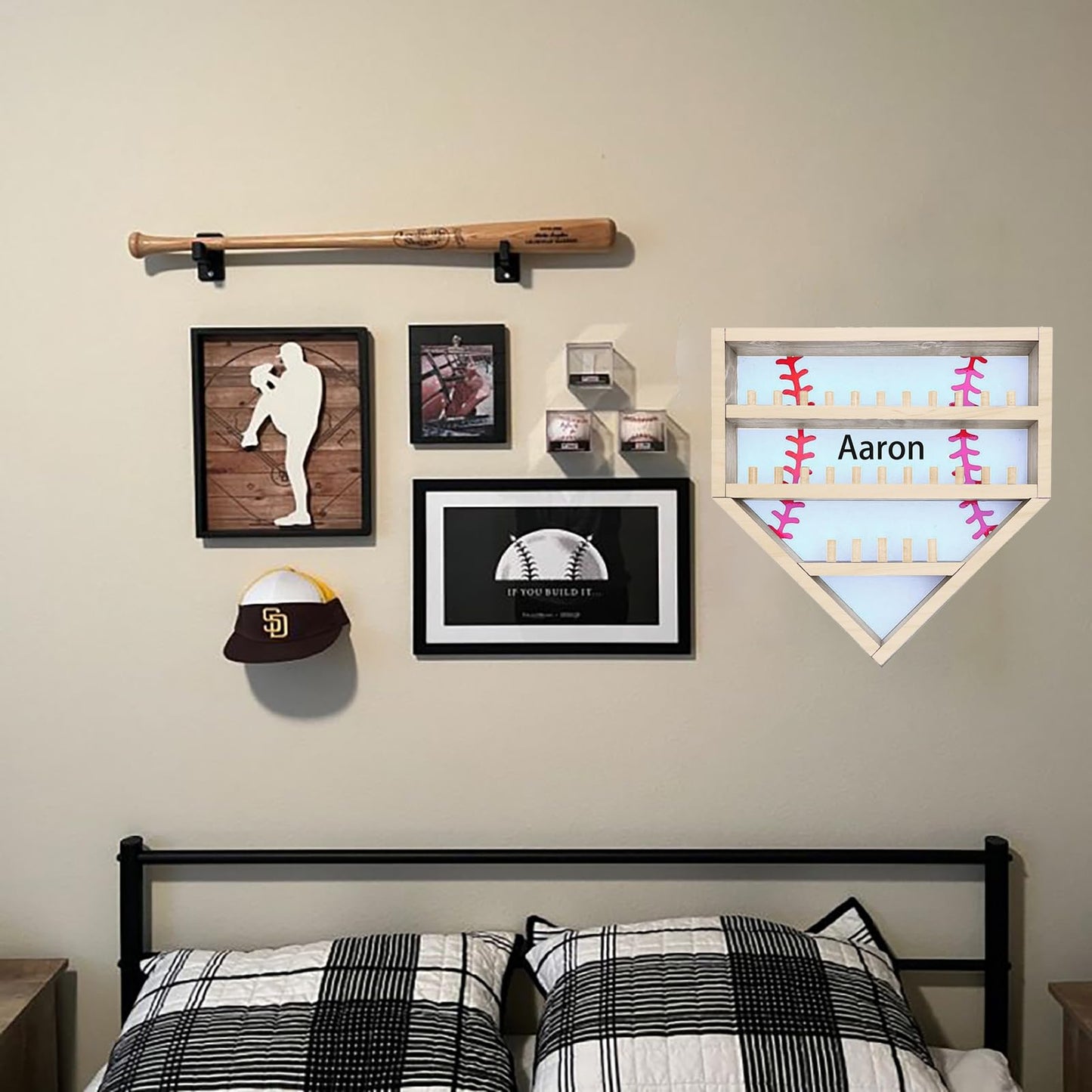 Personalized Baseball Ring Holder, Custom Name Baseball Ring Display Case display, Championship Ring Display Case, Storage Rack for Collecting and Organizing Sports Memorabilia