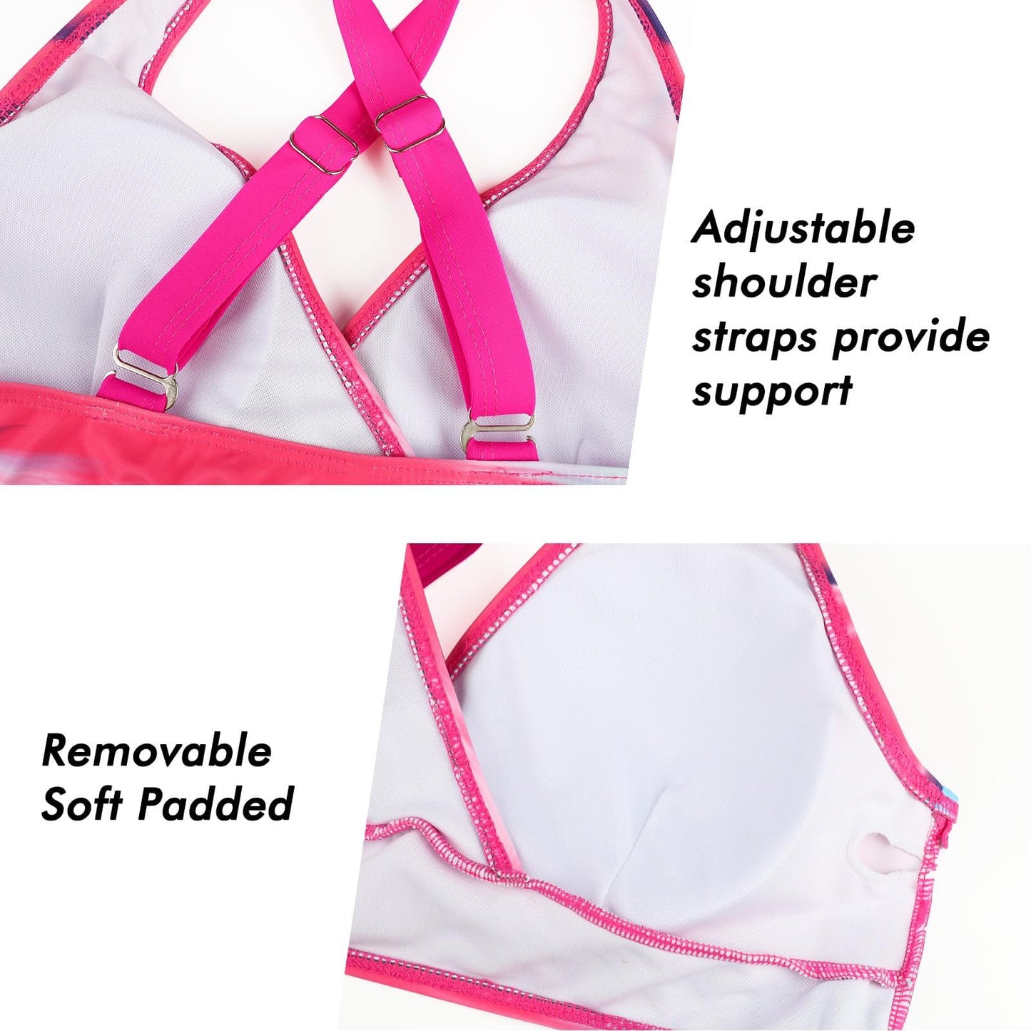 tummy control one piece swimsuit tummy control sporty print piece print strapless swimwear bathing suits swimsuits bikini sets Hot Pink