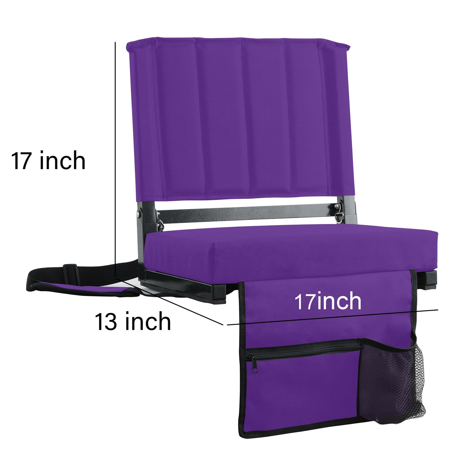 SPORT BEATS Stadium Seat for Bleachers with Back Support and Cushion Includes Shoulder Strap and Cup Holder