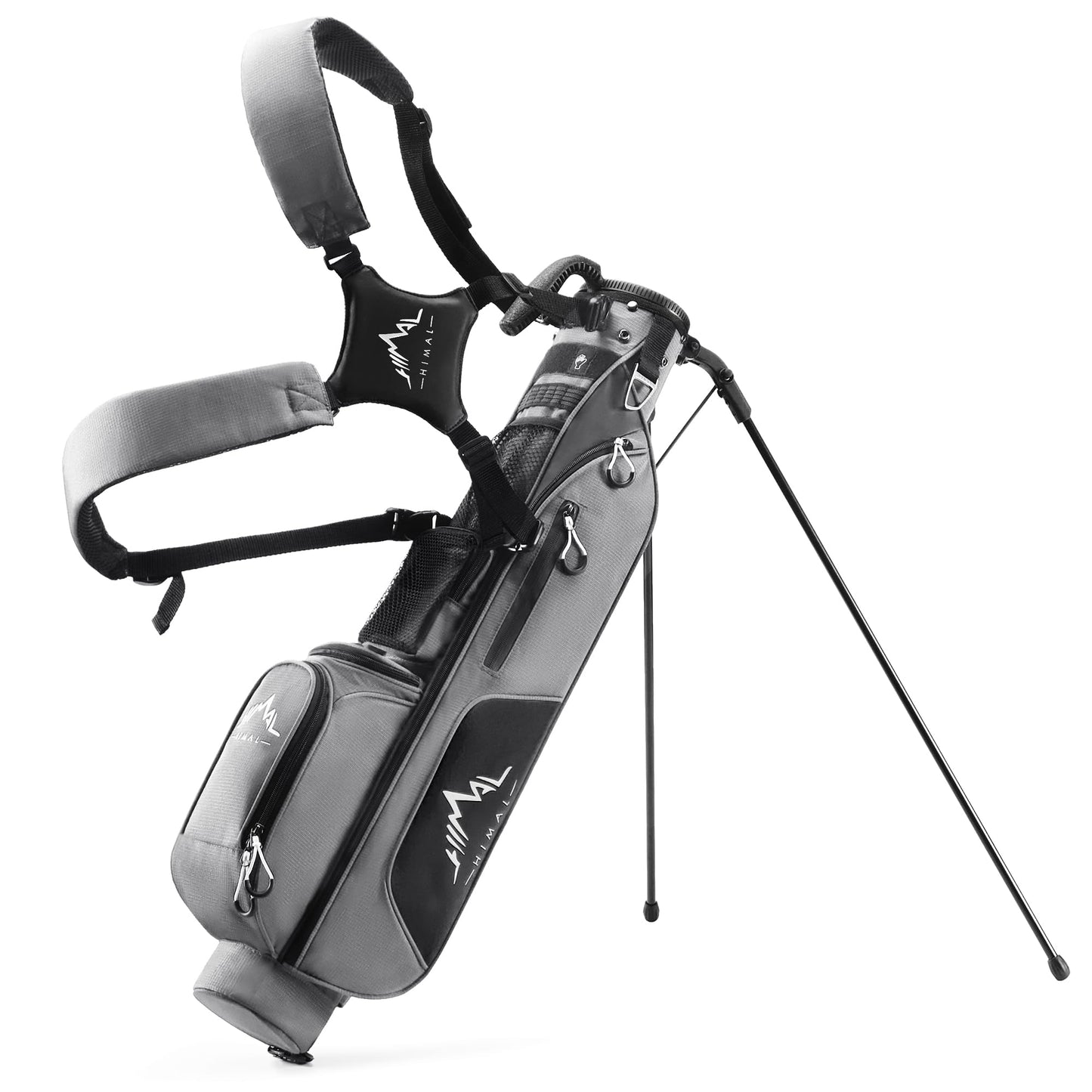 UNIHIMAL Golf Lightweight Stand Carry Bag PRO with Dual Shoulder Straps – Easy to Carry and Durable Pitch n Putt Golf Bag for The Driving Range, Par 3, and Executive Courses – 31.5 inches Tall (Grey)