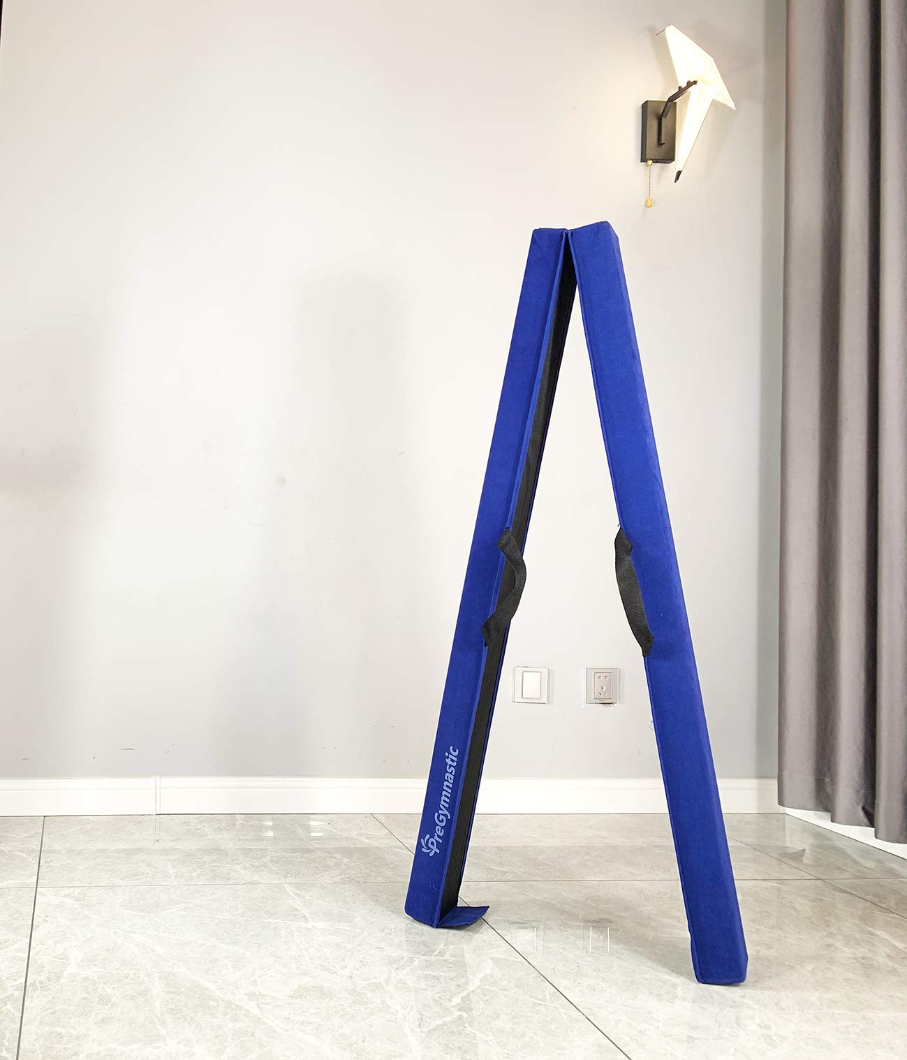 PreGymnastic 6FT/8FT/9.5FT Folding Balance Beam for Kids 3-12,Foldable Gymnastics Floor Beam-Extra Firm Suede Cover with Carry Bag for Home-Gym Equipment for Toddler Teenage (Blue, 6FT)