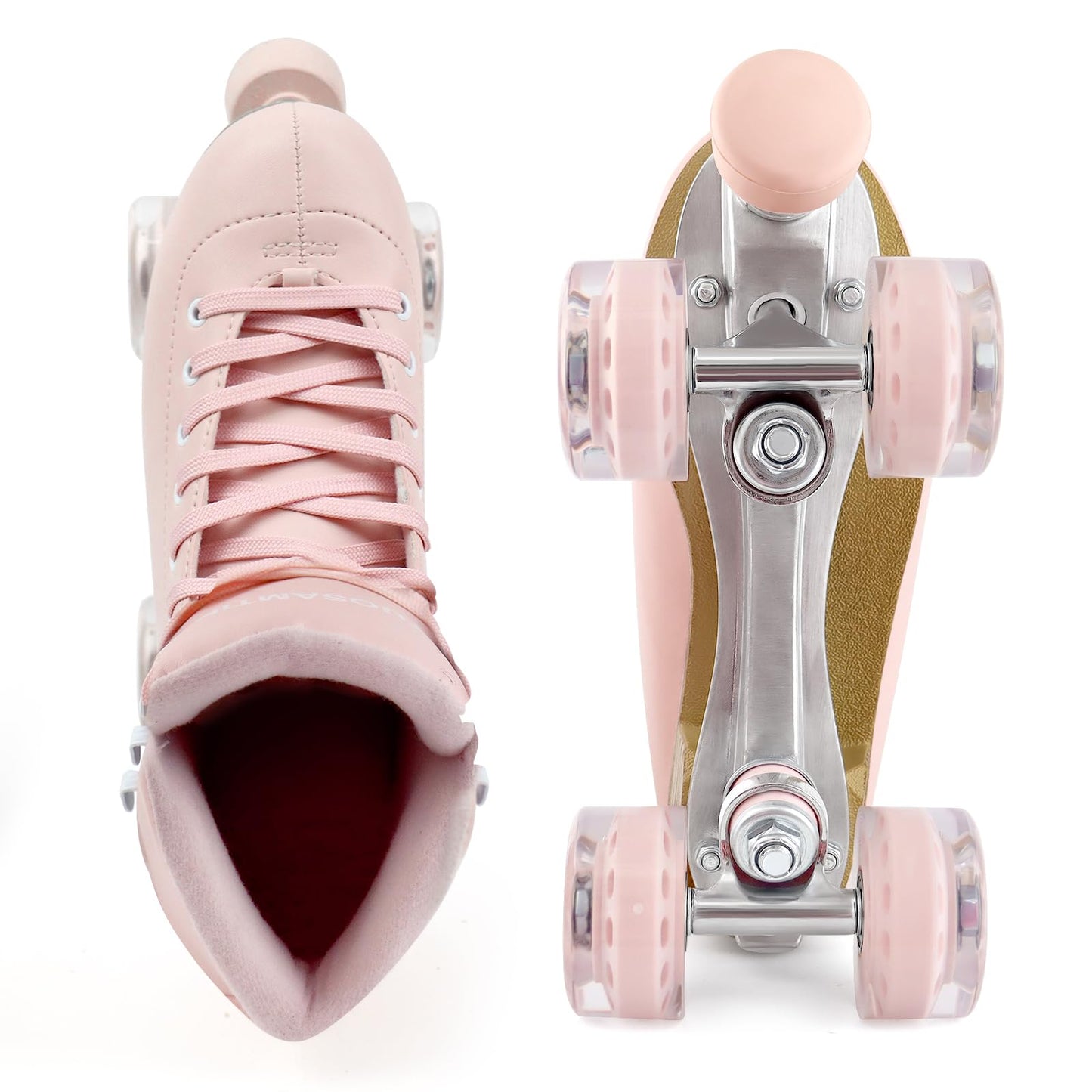 Tuosamtin Roller Skates for Women Girls with Height Adjustable Rubber Stoppers Cute Retro Quad Roller Skates for Outdoor and Indoor
