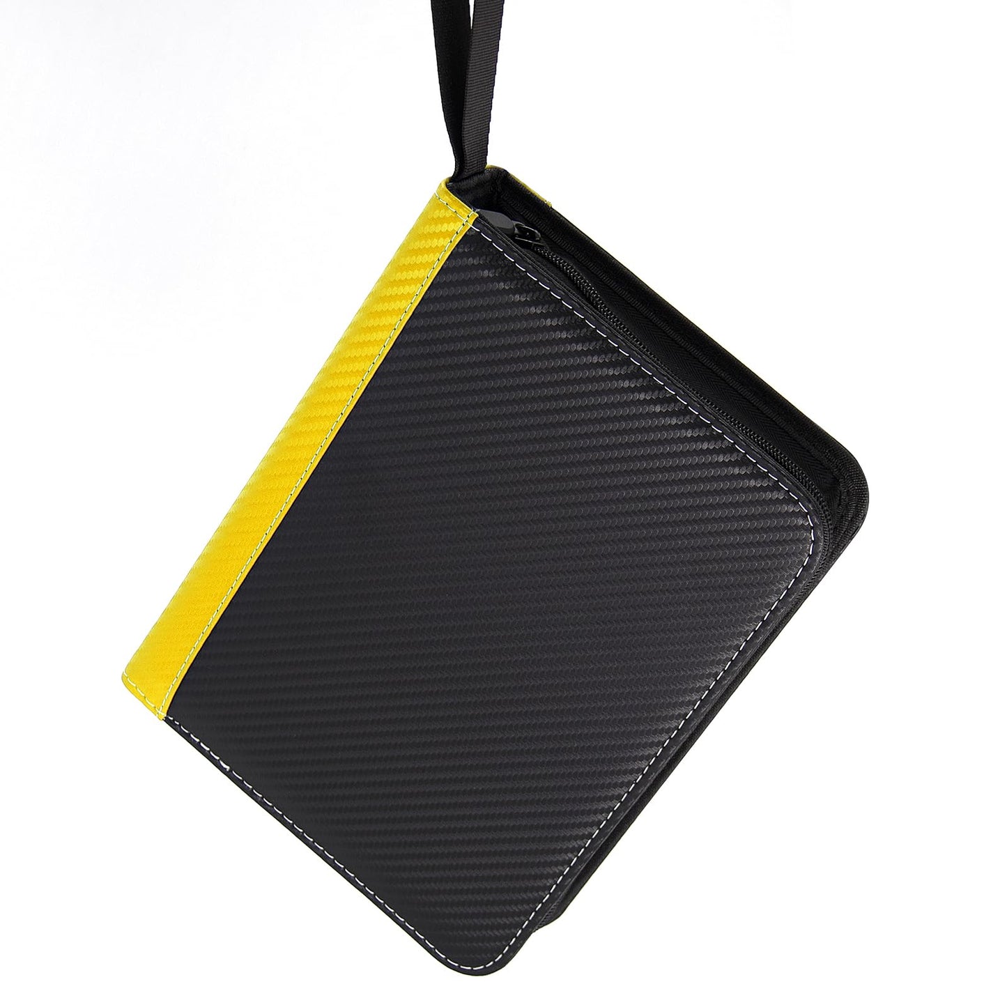 MaoKea Card Binder For Card 4-Pocket Sleeves with 440 Cards Holder,Game Collection Binder Card Holder Of Fit for TCGcard album,game card Yugioh Trading Sports Cards (Yellow and black)