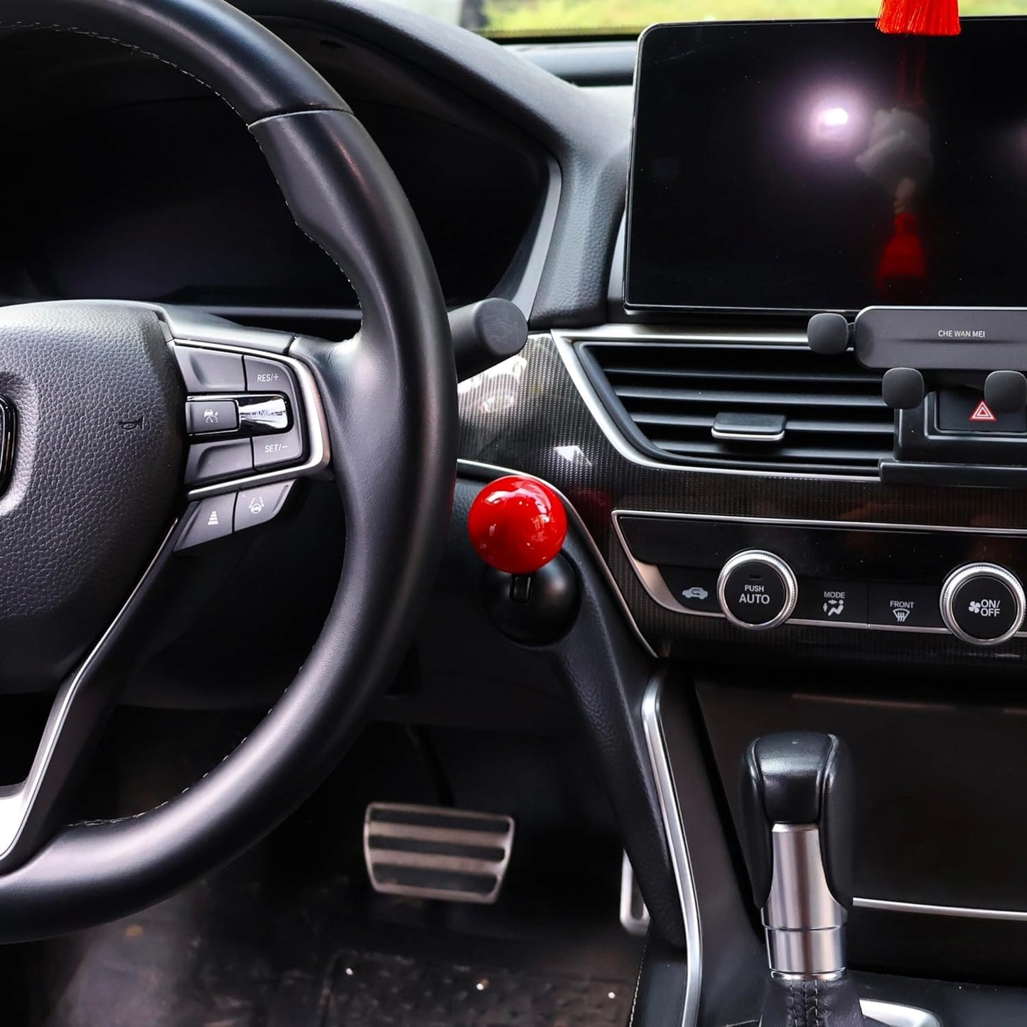 Car Push to Start Button Rocker, One-Touch Start Button Starter Cover, 2024 New Car One Button Start Lever (Red+Blue)