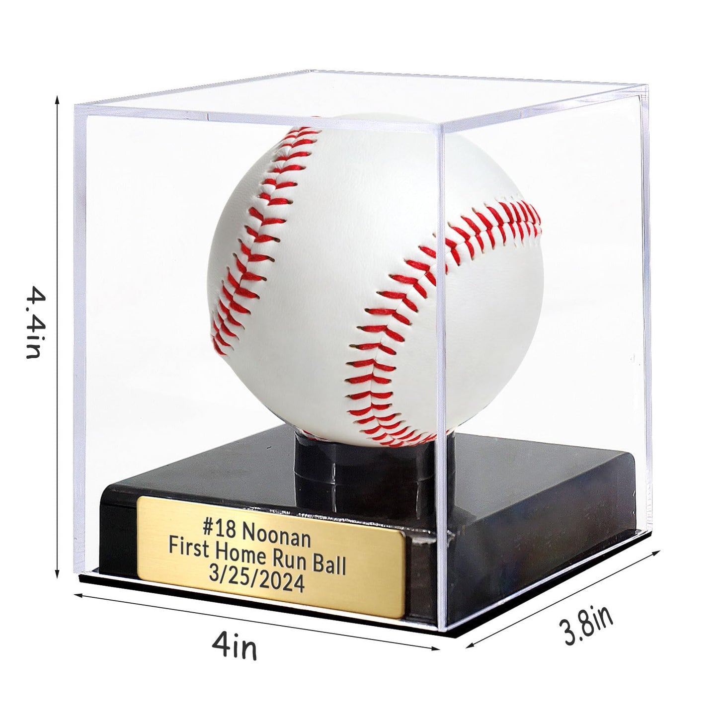 Custom Baseball Display Case Acrylic Baseball Holder Case Laser Engraved Plaque Showcase Your Cherished Baseball Memorabilia