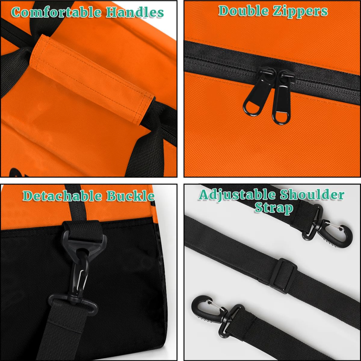 Personalized Cheerleader Bag Dance Bag for Girl, Custom Team Bag Gym Bag Sport Duffel Bag, Weekender Bags Travel Bag for Cheer Team Black Orange Glitter Glam