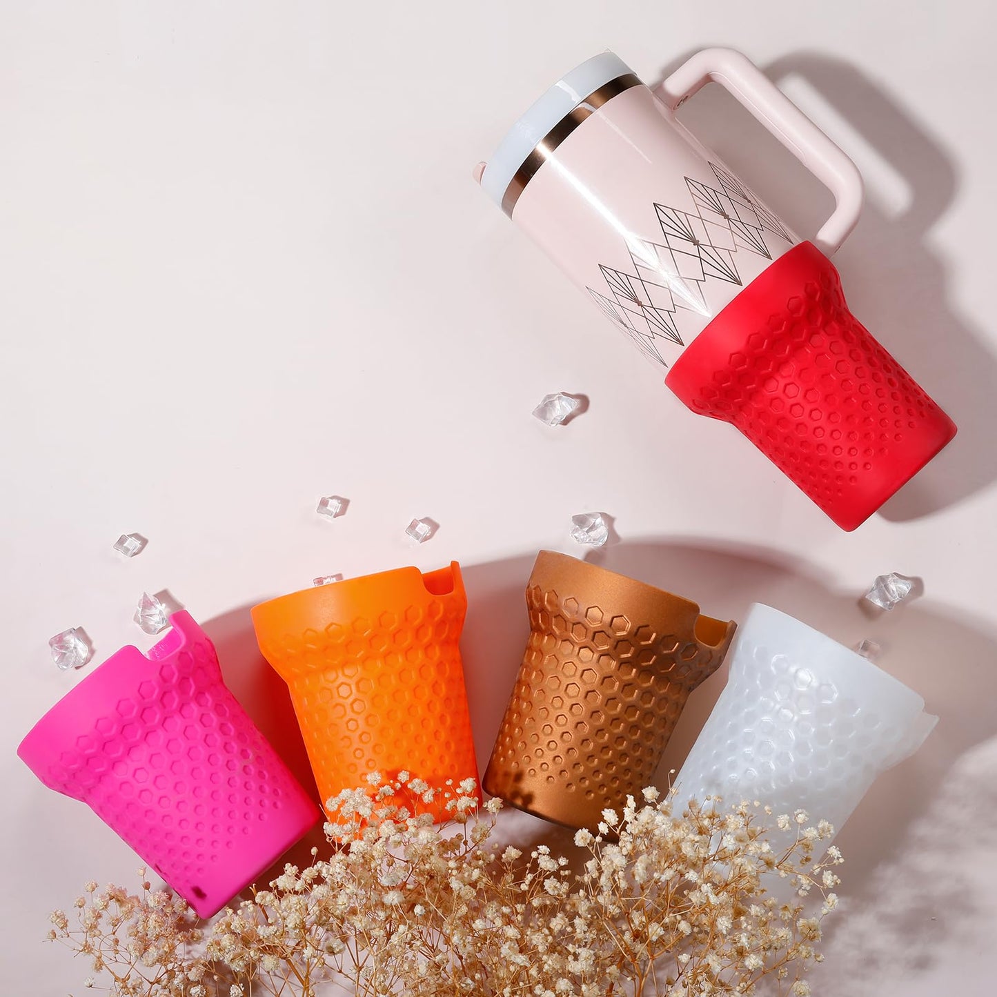 Thxbag Silicone Boot for Stanley Cup 30oz / 20oz, Red Tall Rubber Cup Bottom Protector for Stanley Quencher H2.0 FlowState Tumbler 30oz & Adventure Quencher Tumbler (30 oz & 20 oz, Magenta)