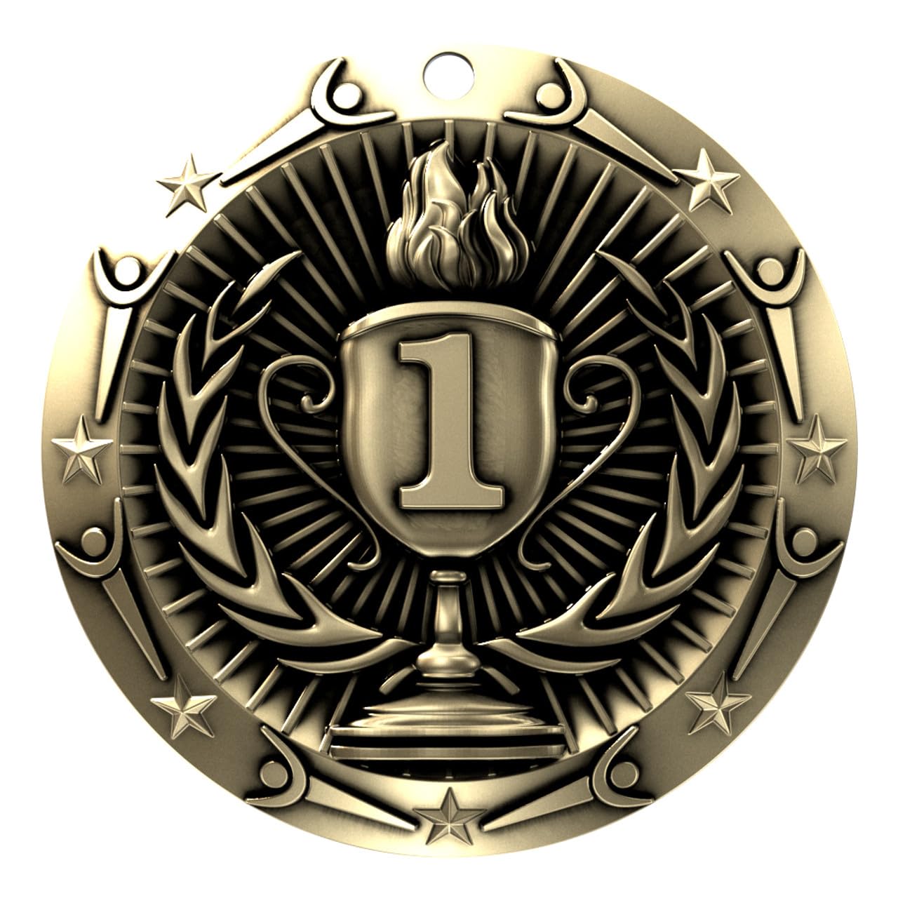 Decade Awards' 1st Place Gold Medal - Large Metal - Olympic Award Medals with Stars & Stripes American Flag V Neck Ribbon - Perfect for School Competitions, Kids, Students, Athletes & Scholars