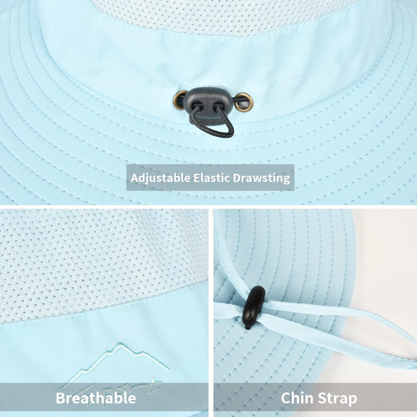 Sun Hats for Men Women Fishing Hat UPF 50+ Breathable Wide Brim Summer UV Protection Hat with Face Cover & Neck Flap
