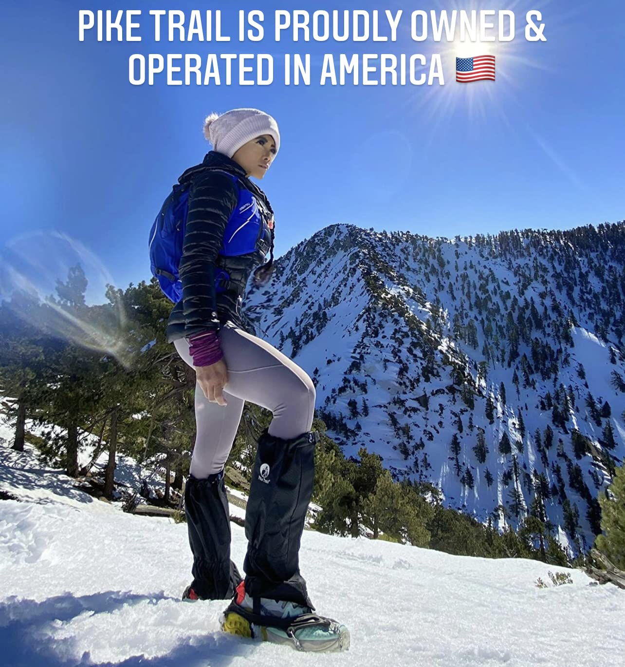 Pike Trail Waterproof Adjustable Leg Gaiters: for Hiking in Mud, Sand, and Snow - Hunting, Mountain Climbing, or Snowshoeing