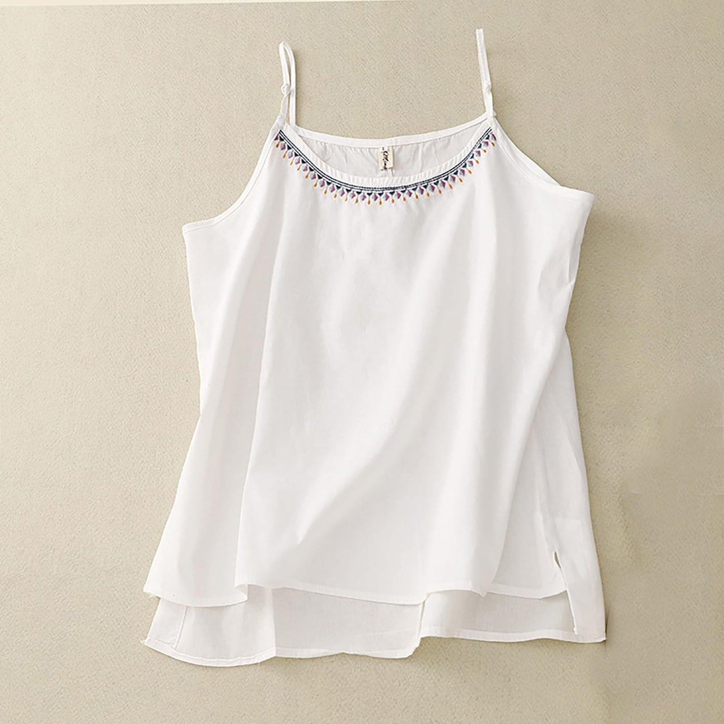 CWCWFHZH Womens Cotton Linen Tank Tops Spaghetti Strap V Neck Loose Fit Blouse Summer Casual Flowy Sleeveless Camisole Shirts