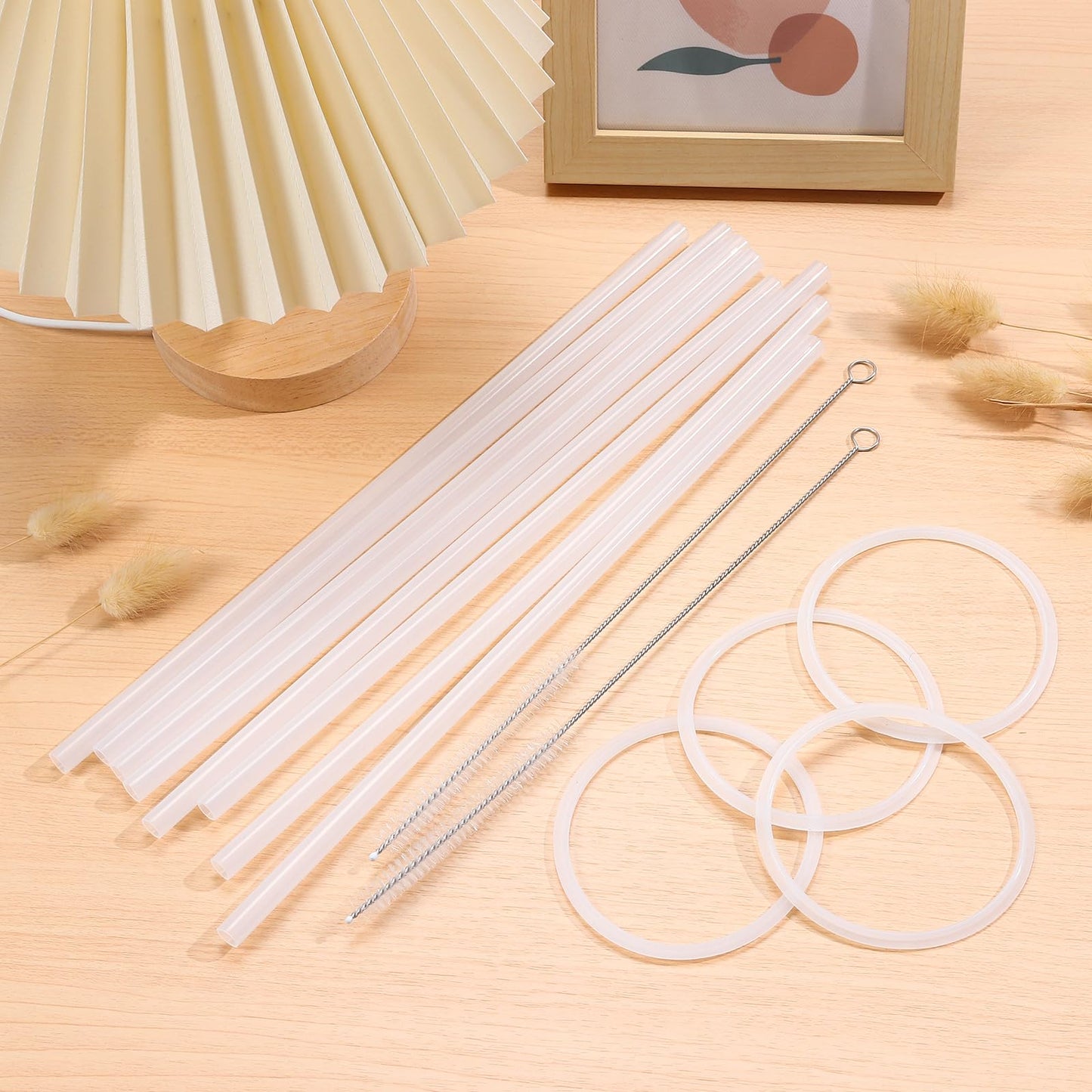 Replacement Straws for Stanley 40 oz Adventure Quencher, 12.2inch Long Silicone Straws for Stanley Cup Accessories, Pack of 14