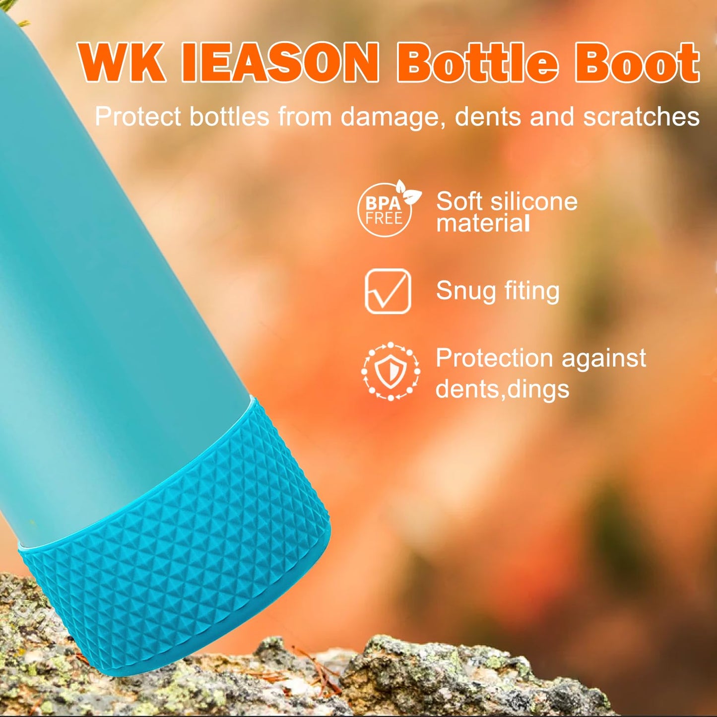 WK IEASON 2Pcs Silicone Water Bottle Boot for Owala 24oz 32oz 40oz, Protective Flask Bottom Cover Base for Owala FreeSip Twist and Flip Flask Bottles (Diomond White/purple, 24OZ)