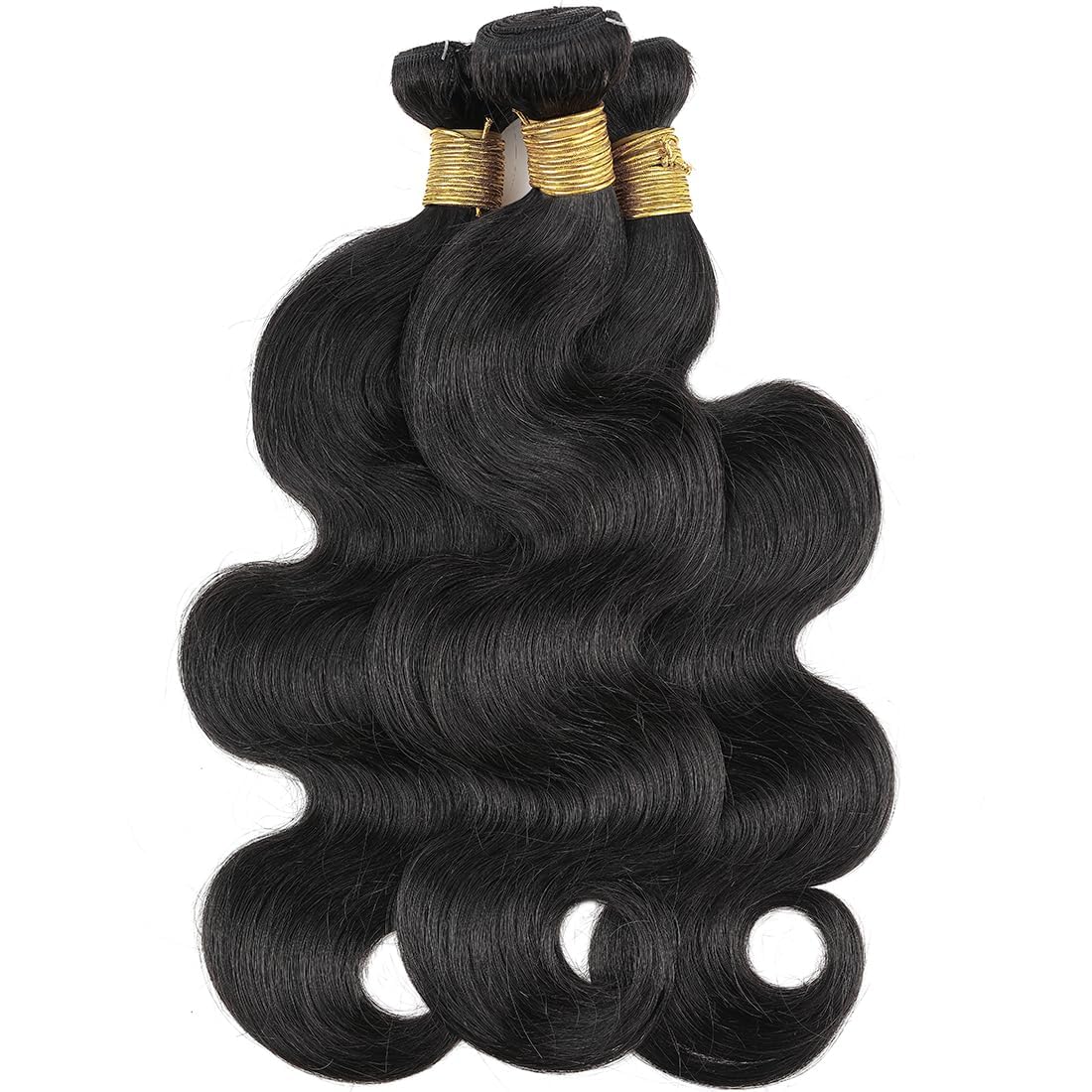 Brazilian Human Hair 1 Bundle Body Wave Human Hair Single Bundle 24inch 12A 100% Unprocessed Virgin Human Hair Body Wave Quick Weave Bundles Raw One Bundle Deals Natural Black