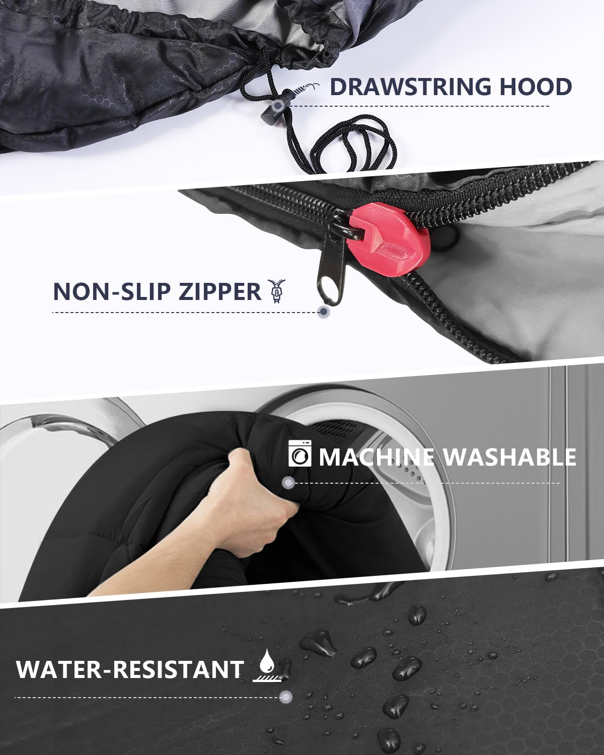 Sleeping Bags for Adults Cold Weather - 20 Degree Big&Tall Size Backpacking Lightweight Waterproof for Girls Boys Mens Teen Women for Camping Hiking Outdoor Travel Hunting with Compression Bags(Black)