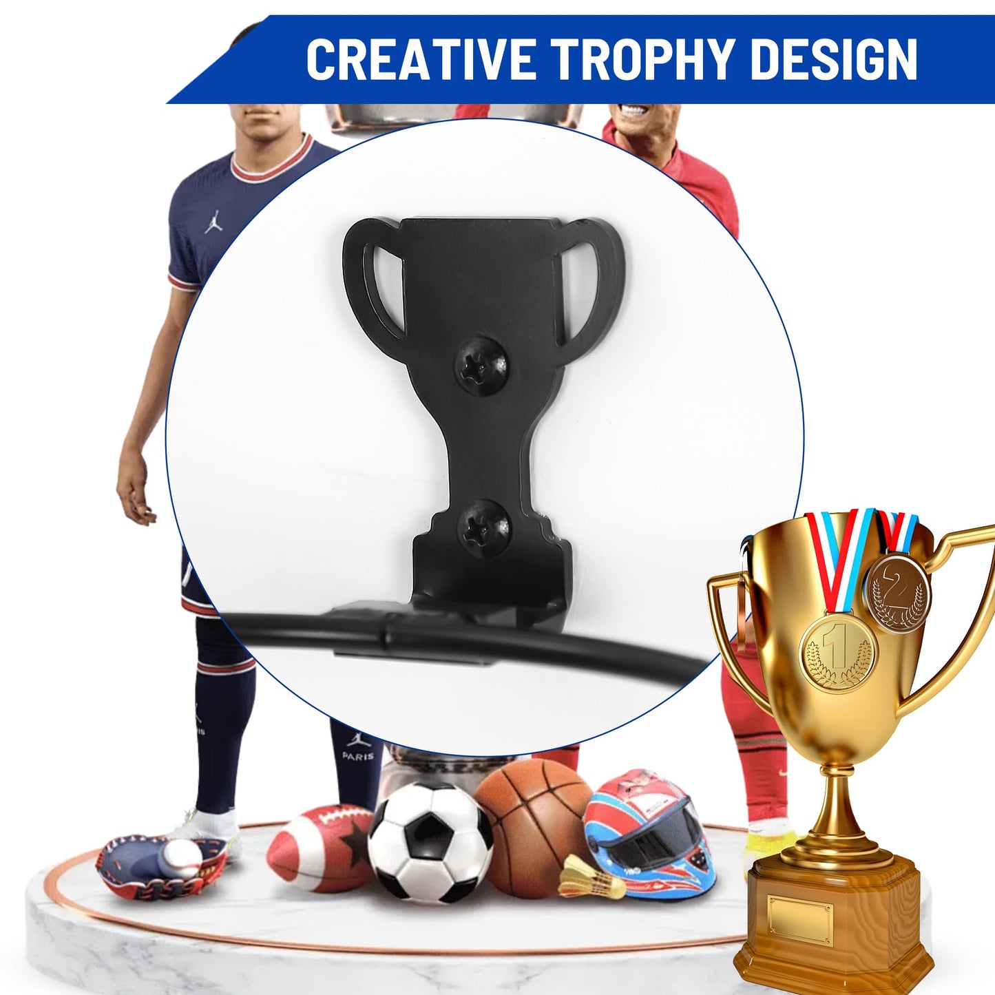 Hawayin Basketball Holder Wall Mount Ball Holder Wall Mount Ball Storage Rack for Display Football Volleyball Soccer basketball wall decor