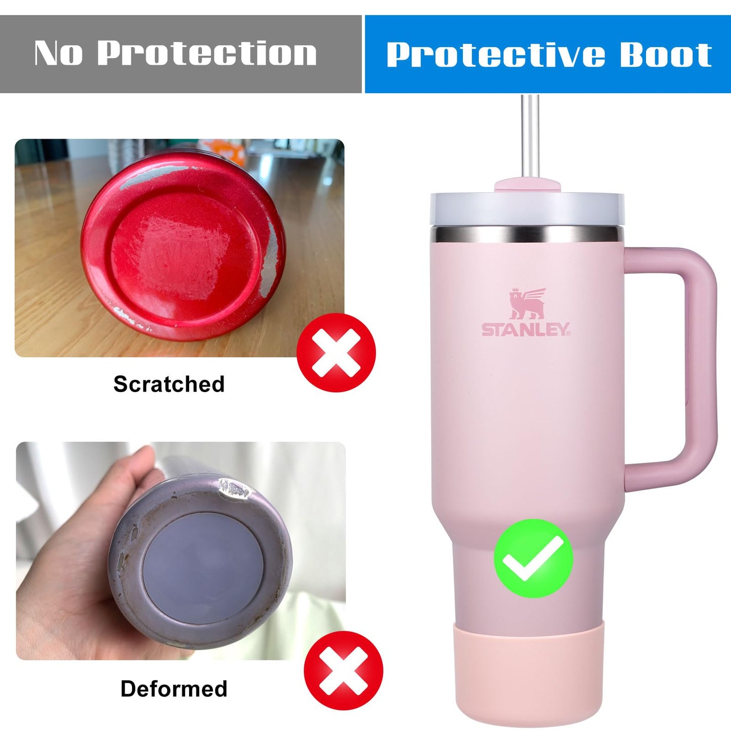 Boot for Hydro Flask 12-24OZ Water Bottle/Stanley Tumbler 40OZ, Bottom Boots for Hydroflask Sports Water Bottles, Silicone Bottom Cover Sleeve (Pink Dusk, Fits Stanley Cups + Hydro 12-24 oz)