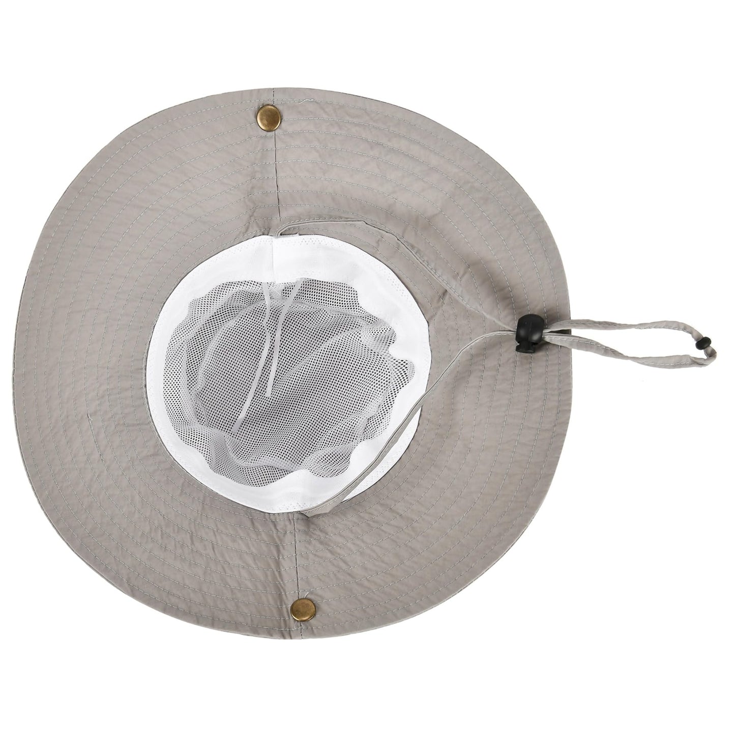 Kids Wide Brim Sun Hat Adjustable for Teen Youth Bucket Sun Protection UPF 50+ Safari Hat(Light Grey,58cm/8-14y)