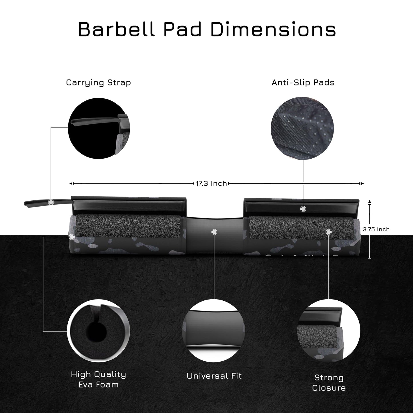 BREAKING LIMITS Barbell Pad for Hip Thrust - Squat Bar Pad for Neck - Bar Cushion Weightlifting Hip Thrusts - Almohadilla para Barra Gym - Smith Machine Pad β Bar Cover for Hip Thrust (Camo)