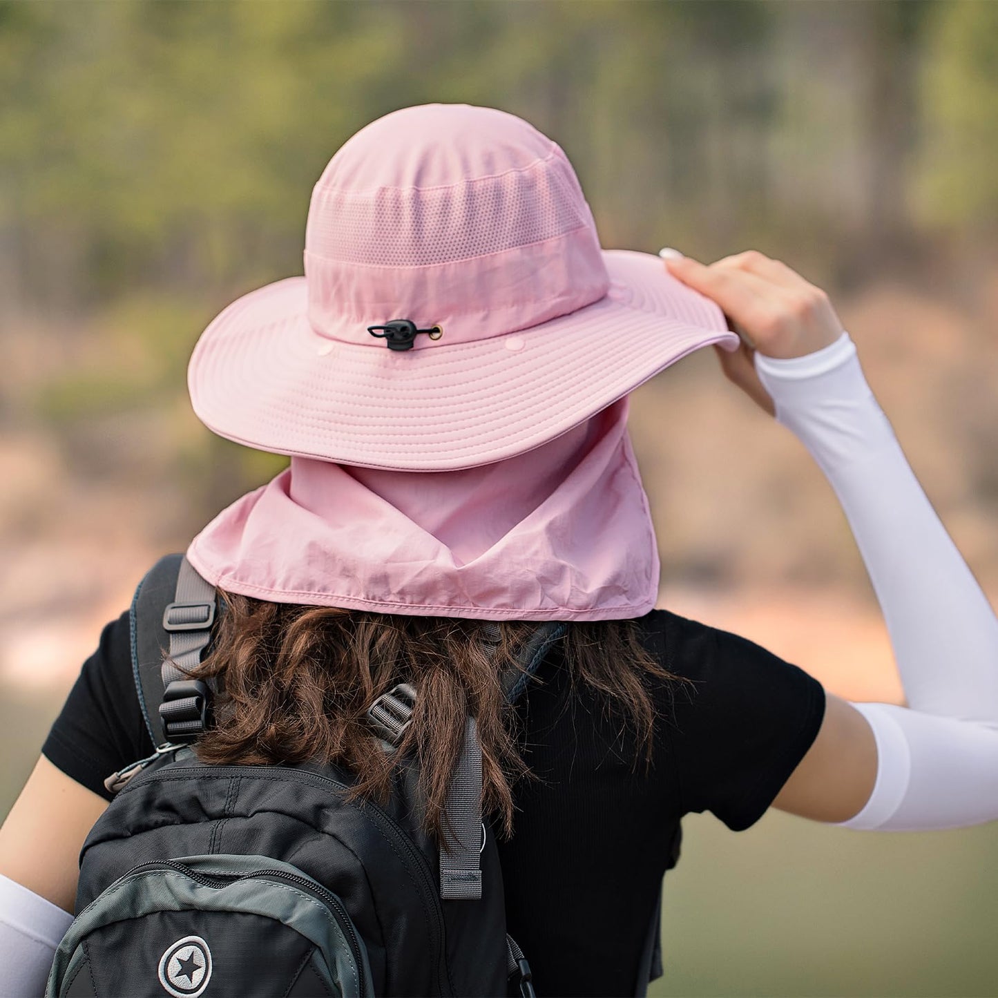 Sun Hats for Men Women Fishing Hat UPF 50+ Breathable Wide Brim Summer UV Protection Hat with Face Cover & Neck Flap