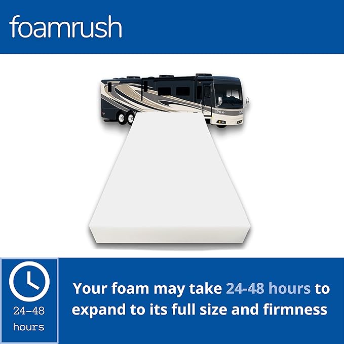 FoamRush 6-Inch Bunk (35" x 79") High Density Foam RV Mattress Replacement, Medium Firm, Pressure Relief, Travel Camper Trailer Truck, Made in USA, CertiPUR-US Certified, Cover Not Included