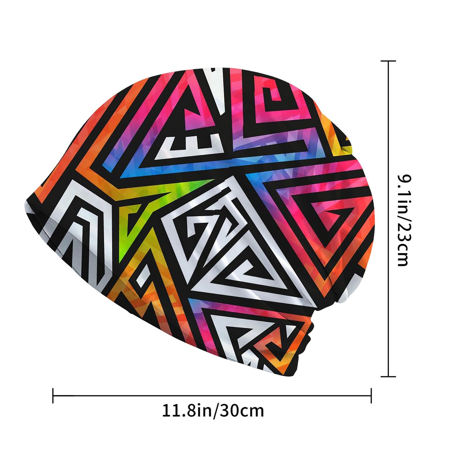 JoUbi Geometric Figure Women's Slouchy Beanie Hat Cute Turban Hats Cancer Headwear Caps Baggy Skull Sleep Scarf
