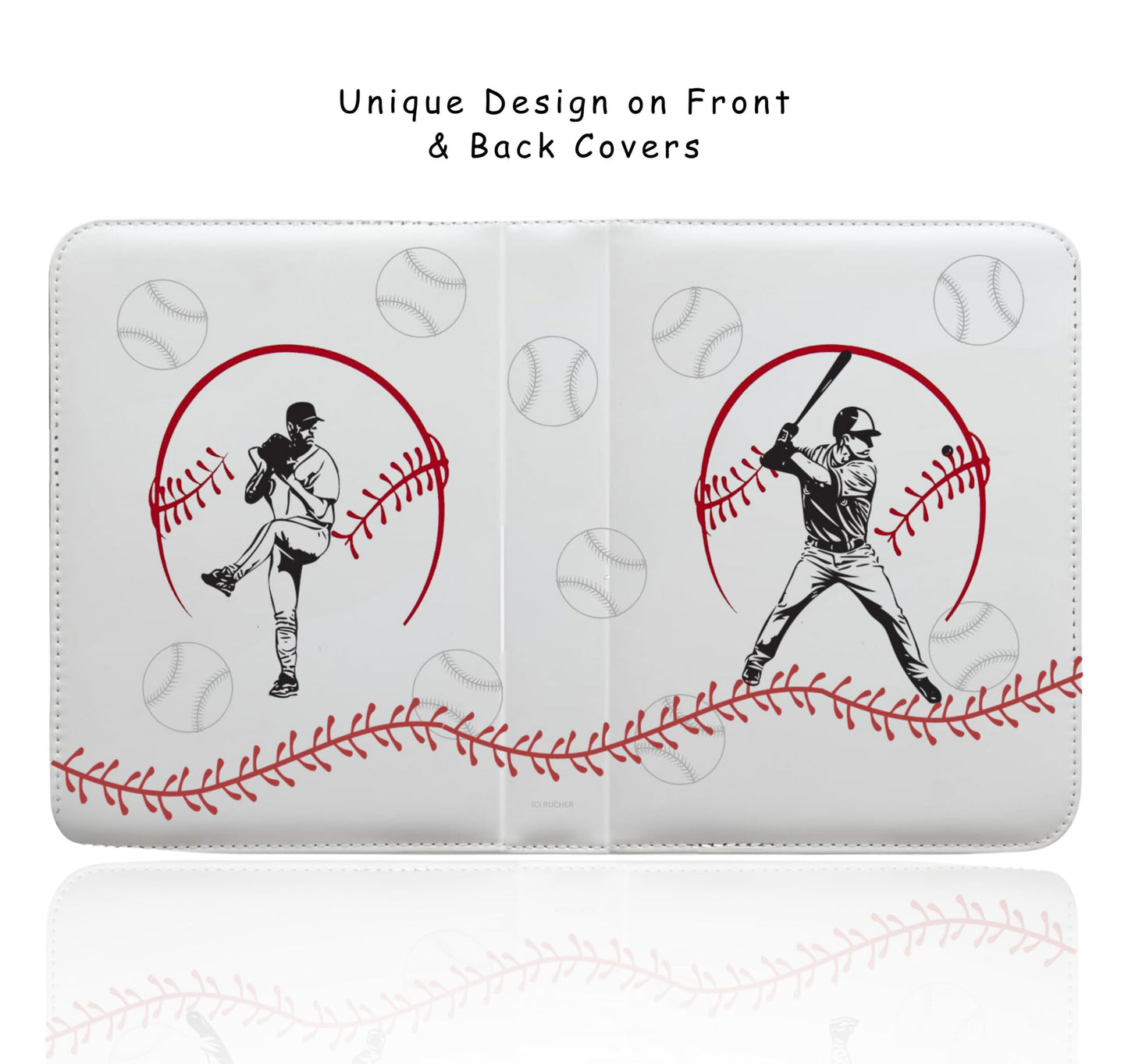 Baseball Card Binder 50 Sleeves 400 Card Holder. Sports Trading Cards Binder Album. 3 Ring Binder Card Holder. Compatible with Topps Cards. (White)