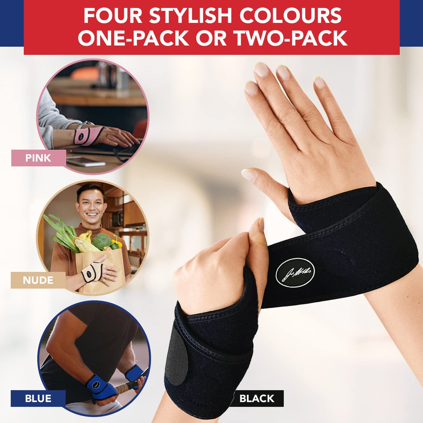 Doctor Developed Wrist supports/Wrist brace - Relief for carpal tunnel, wrist injuries, wrist support for arthritis, hand support, hand & wrist braces, wrist strap and Doctor Handbook (2 Pack Wrist Brace (R and L))
