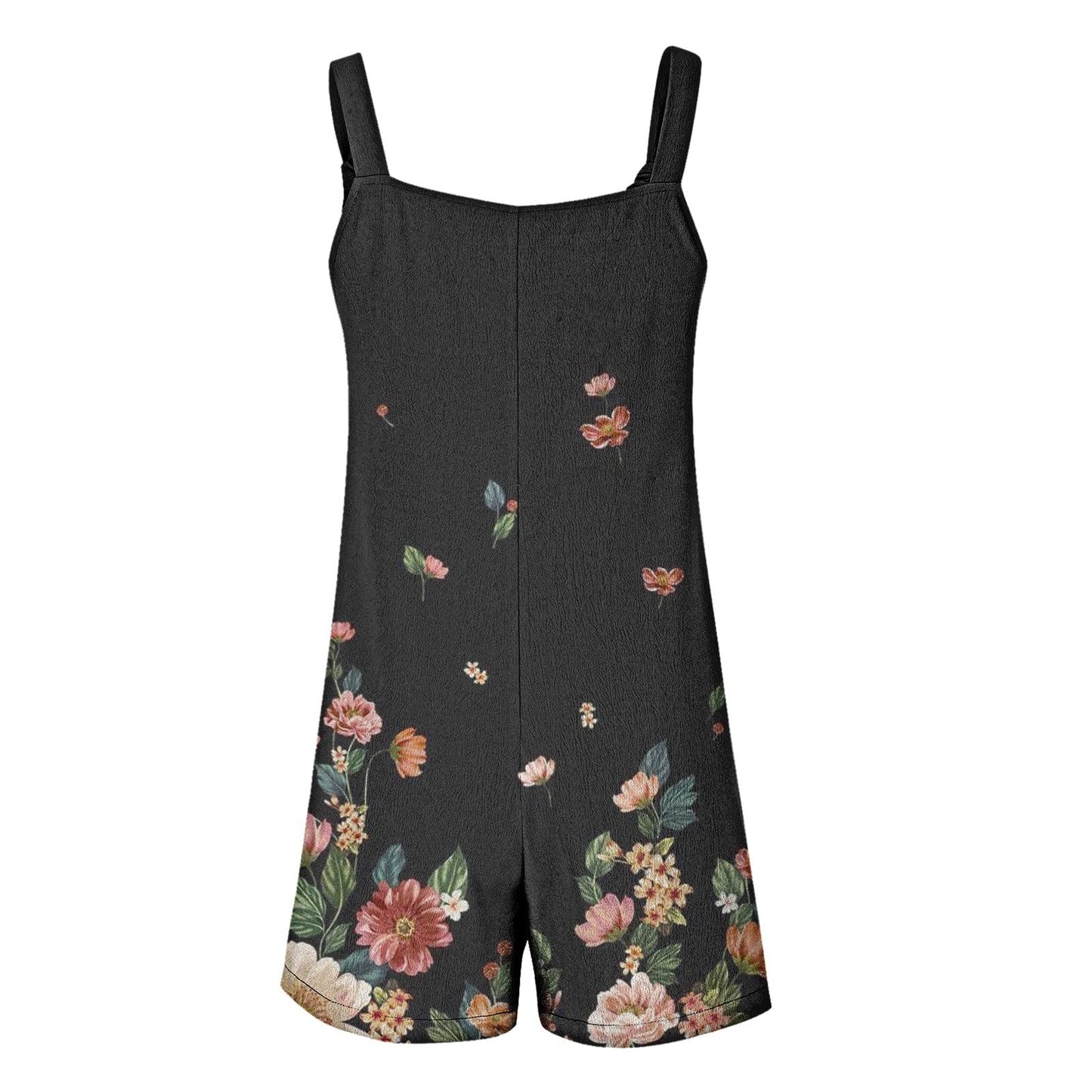 Short Rompers for Women 2024 Adjustable Knot Strap Jumpsuit Loose Fit Plus Size Summer Overalls Shorts with Pockets