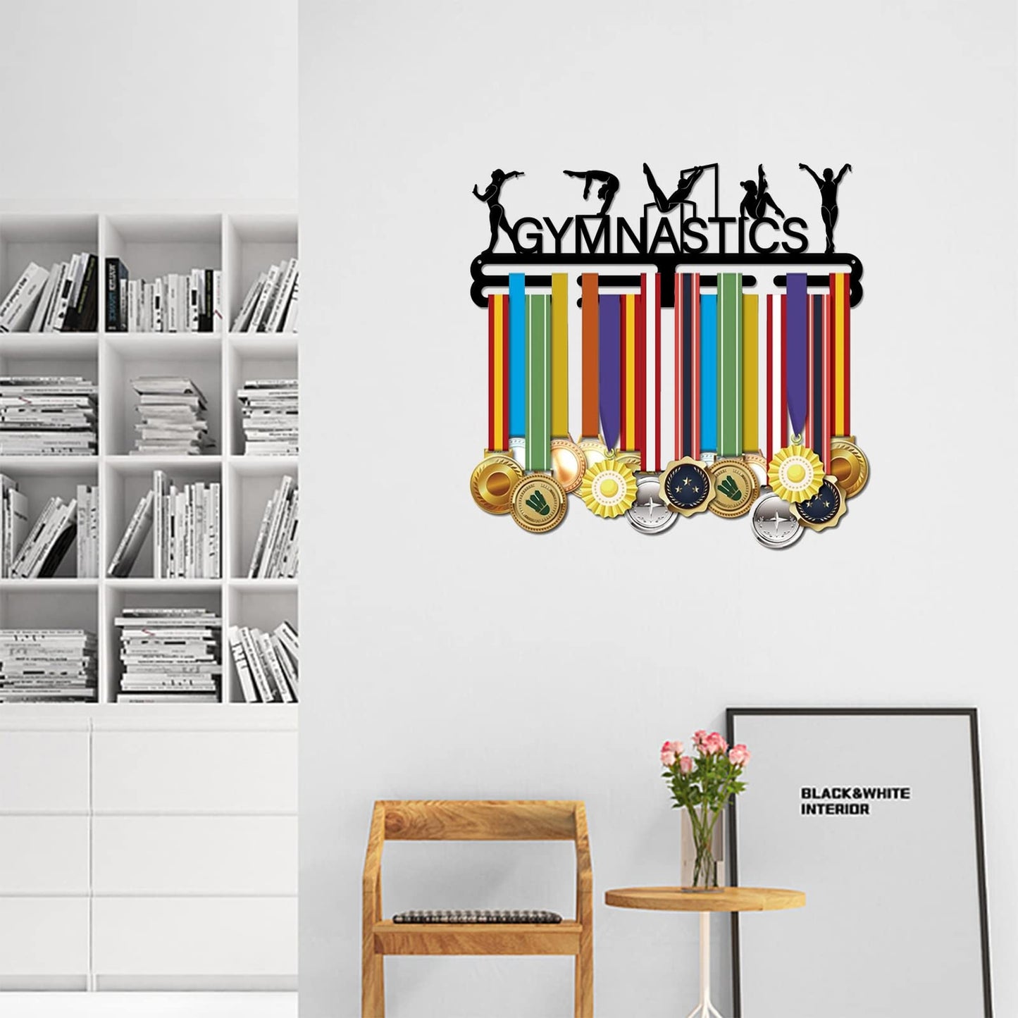 SUPERDANT Gymnastics Medal Hanger Display Gymnastics Medal Holder Sports Medal Hanger Display Metal Holder Race Award Ribbon Display for Girls Competition Medal Hanging Athlete Gift
