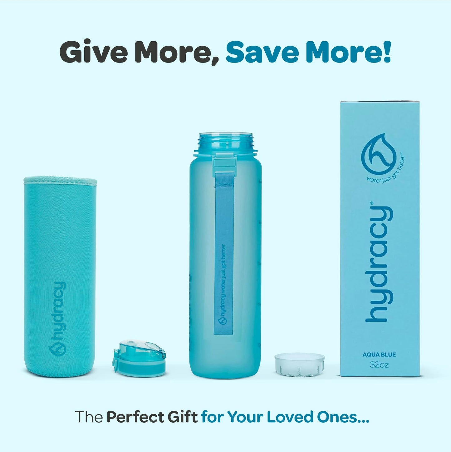 Hydracy 32 oz Motivational Water Bottle with Time Marker, 1 Liter Water Jug, Reusable Gym Water Bottle With Strap, Leak Proof Chug Lid, Bike Bottle with Fruit Infusion Strainer, Ideal Gift