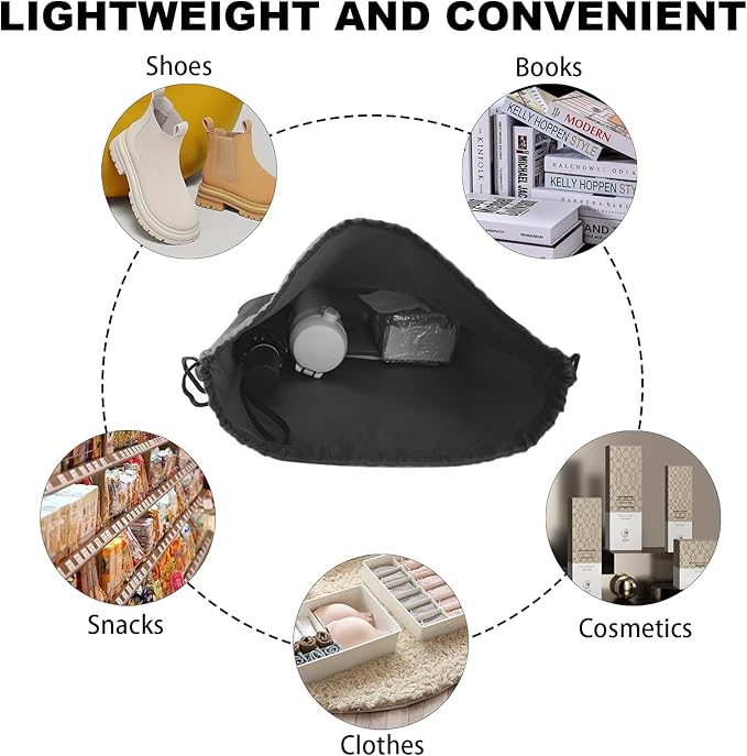 GoodtoU Nylon Backpacks - Drawstring Bags Bulk - Gym, Sport, Travel (Black, 20Pcs)