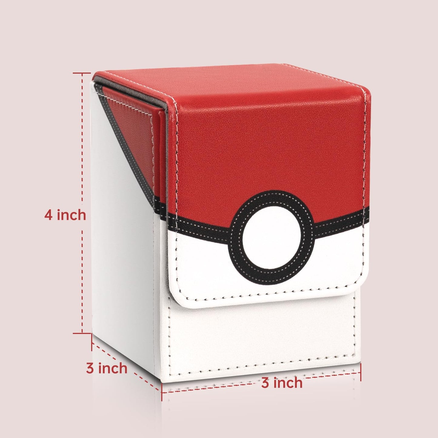 Collectible Trading Card Cases, Card Deck Box Storage Box Case Magnetic Deck Box Card Holder ,Can hold around 100 cards(Pink-white)