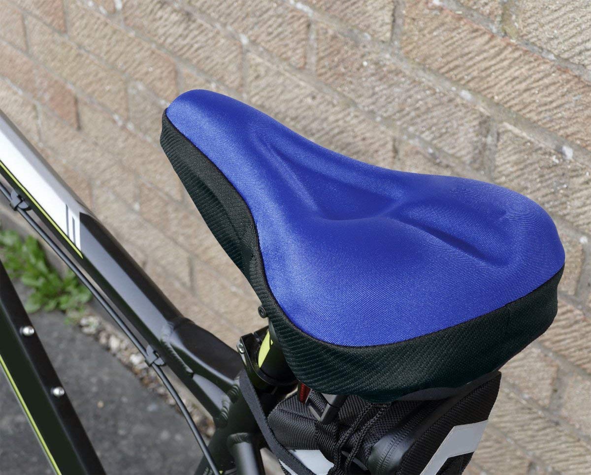 Zacro Bike Seat Cushion - Padded Gel Bike Seat Cover for Men & Womens Comfort, Compatible with Peloton, Stationary Exercise or Cruiser Bicycle Seats, 11 x 7 inches